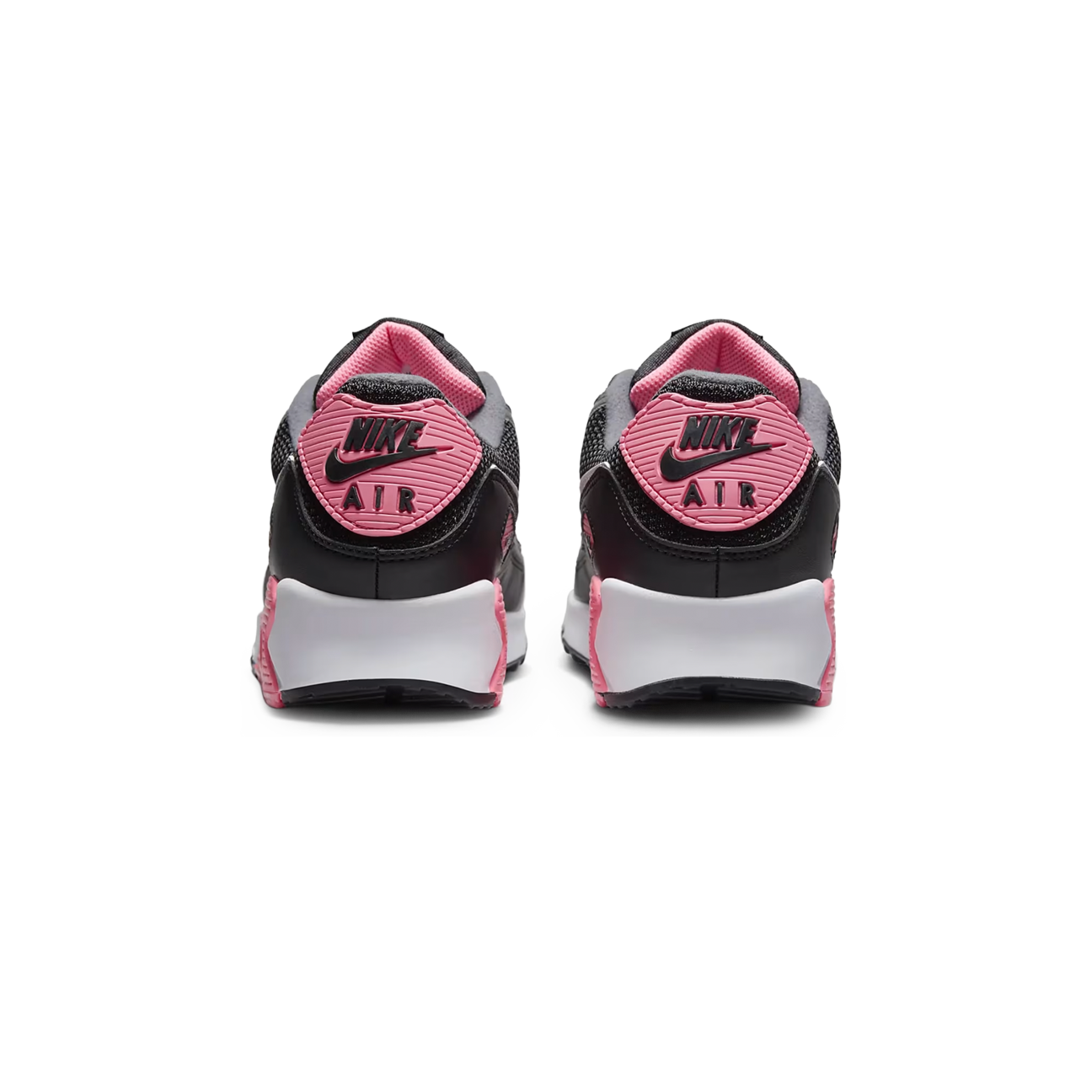 Nike Air Max 90 Black Sunset Pulse sneaker with black upper and vibrant Sunset Pulse accents available at The Attic