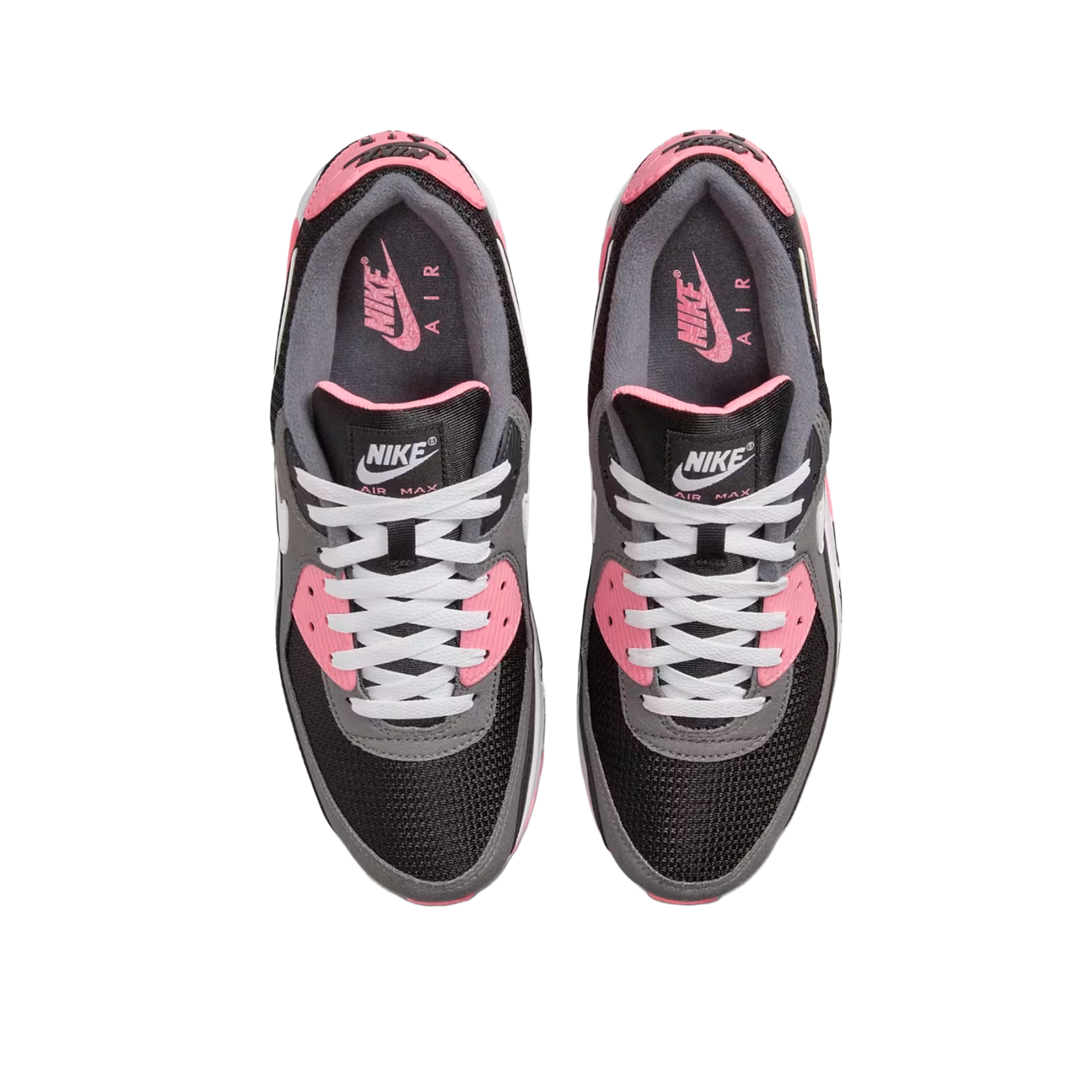 Nike Air Max 90 Black Sunset Pulse sneaker with black upper and vibrant Sunset Pulse accents available at The Attic