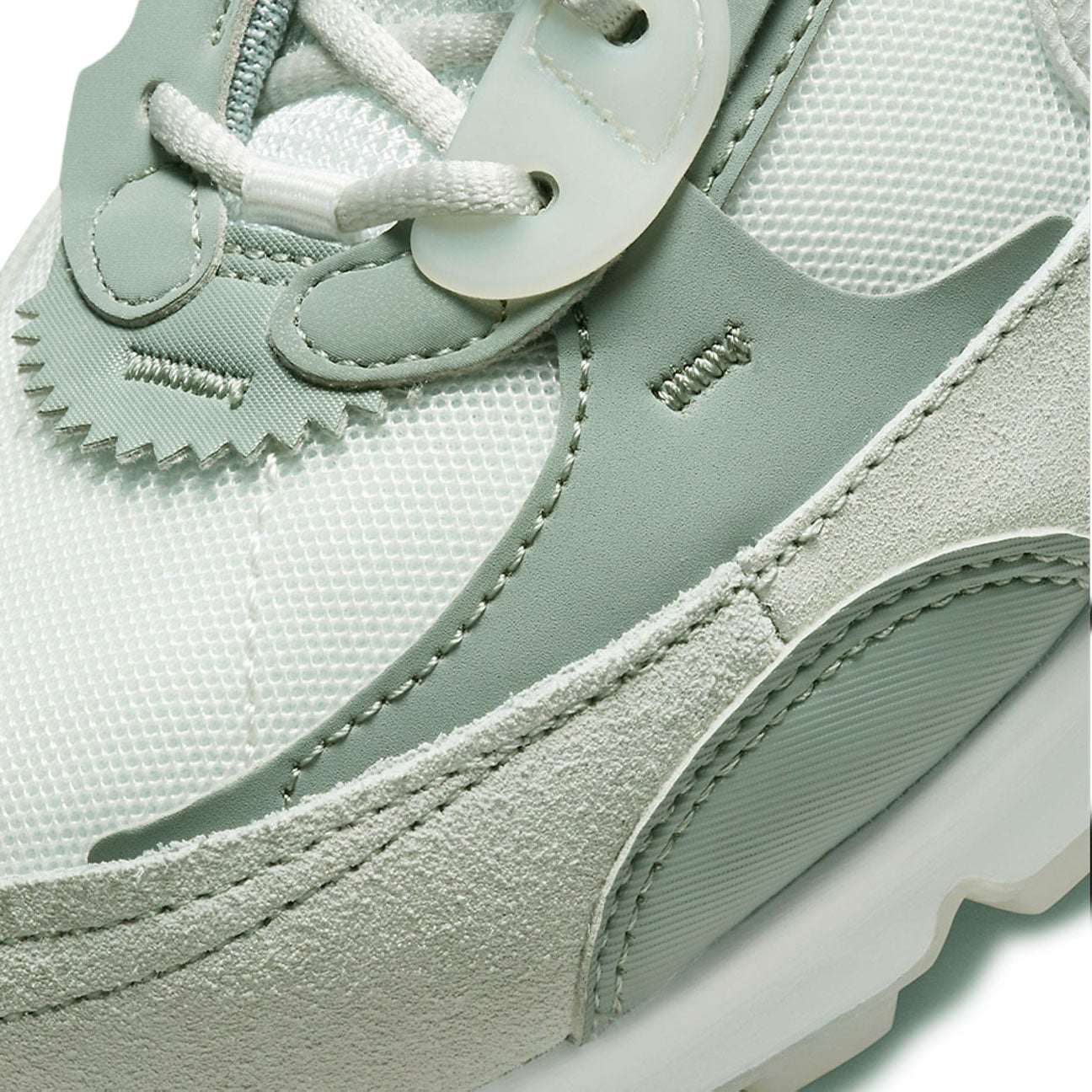 Nike Air Max 90 Futura Mint womens sneaker with mesh and leather upper mint accents and visible Air cushioning