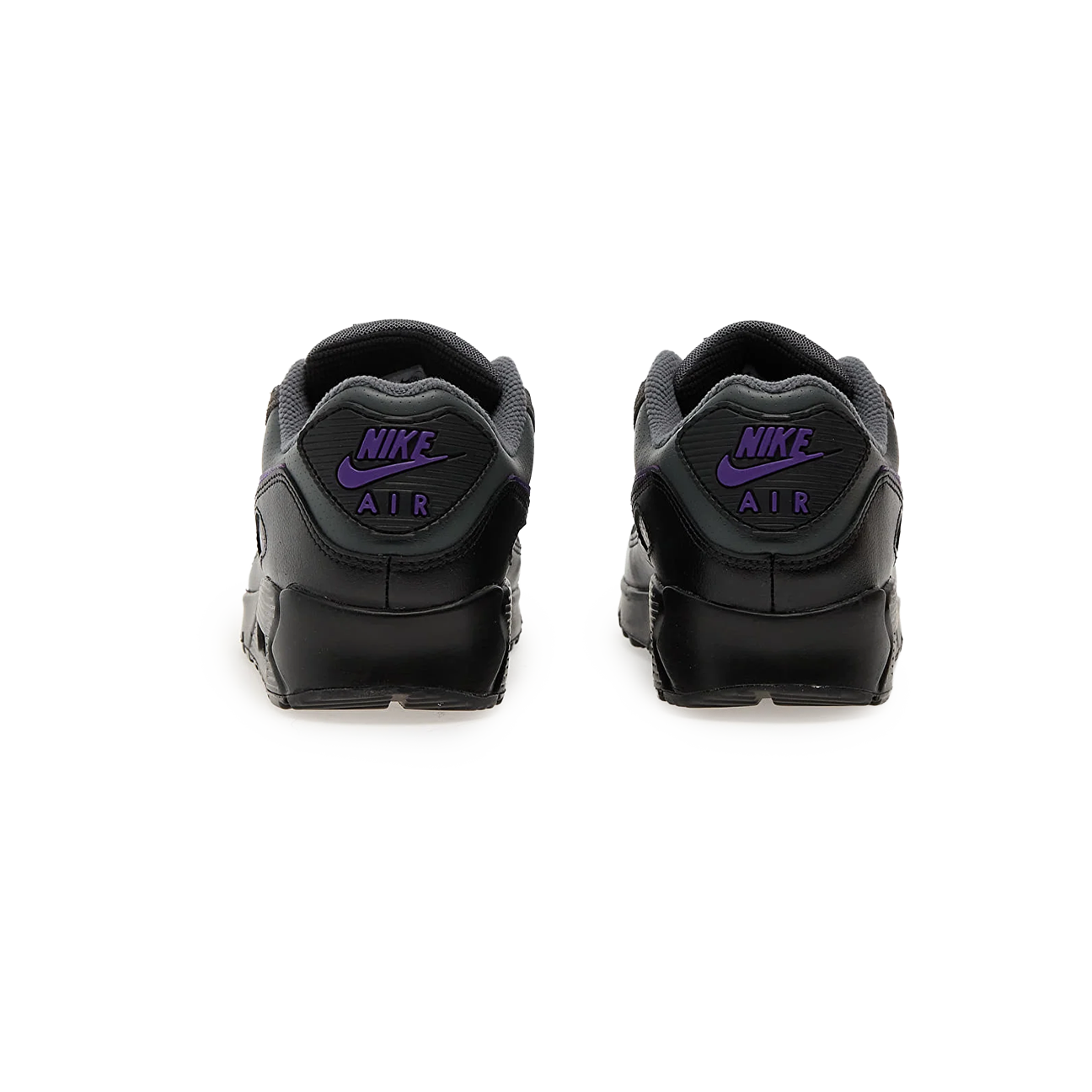Nike Air Max 90 Iron Grey Wild Grape sneaker with mesh and leather upper purple accents and classic Air Max cushioning available at The Attic