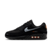 Nike Air Max 90 Mini Swoosh Black & Total Orange – Retro Running Sneakers, Black and Orange Leather Lifestyle Shoes, Iconic Streetwear Trainers