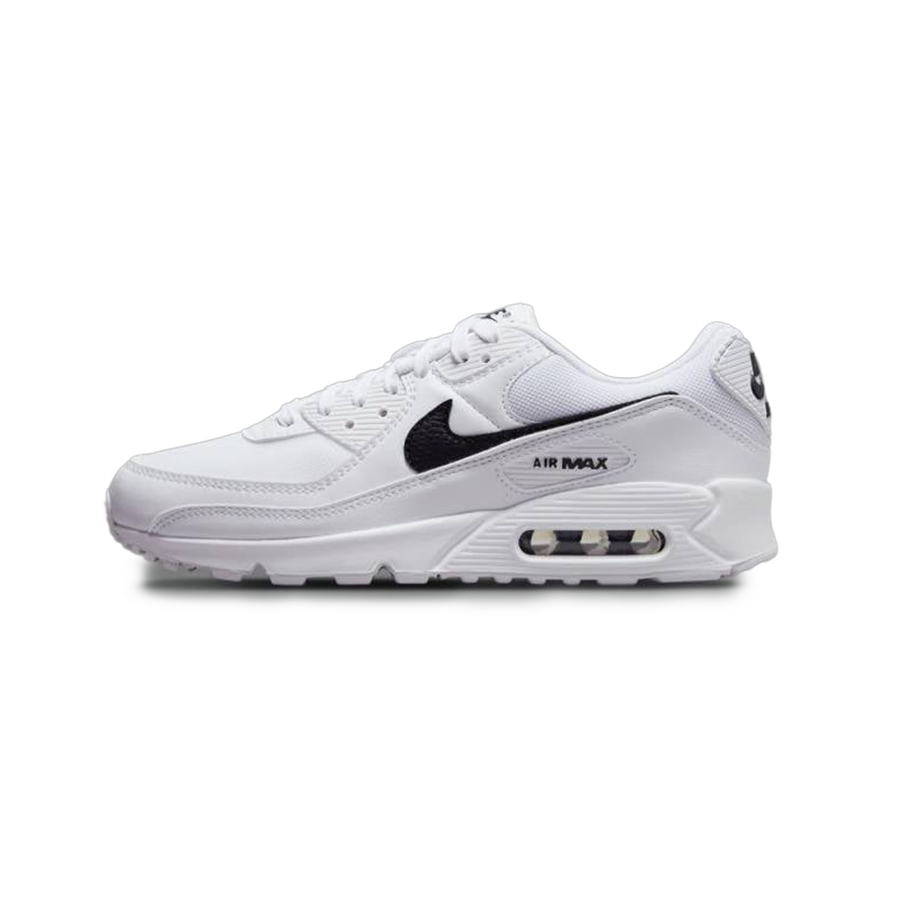 Nike Air Max 90 Next Nature White Black Women sneaker with sustainable materials classic white black design available at The Attic