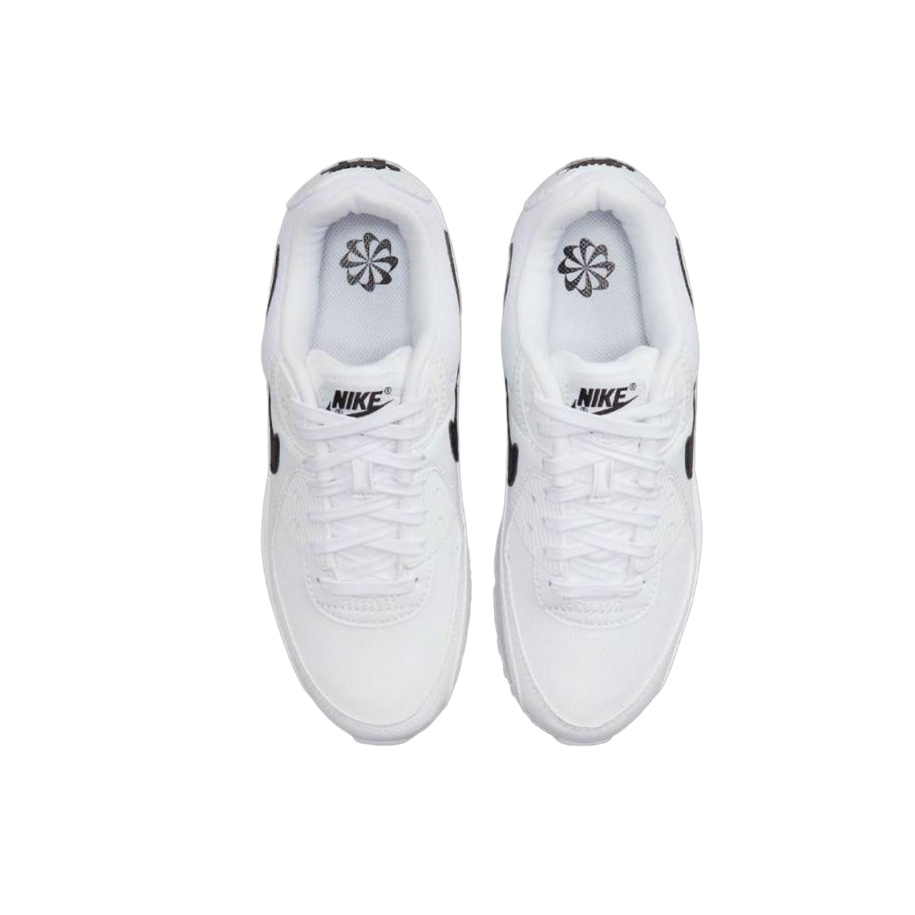 Nike Air Max 90 Next Nature White Black Women sneaker with sustainable materials classic white black design available at The Attic