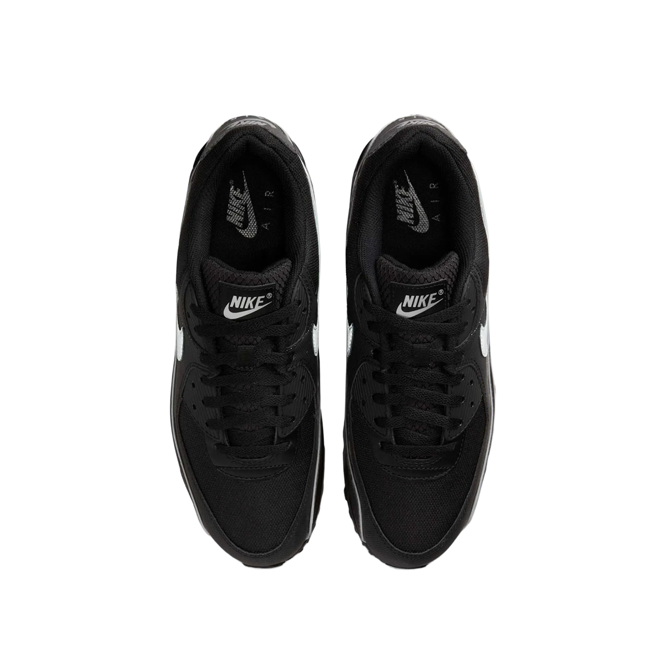 Nike Air Max 90 Premium Black Reflective sneaker with black upper reflective details and classic Air Max cushioning available at The Attic
