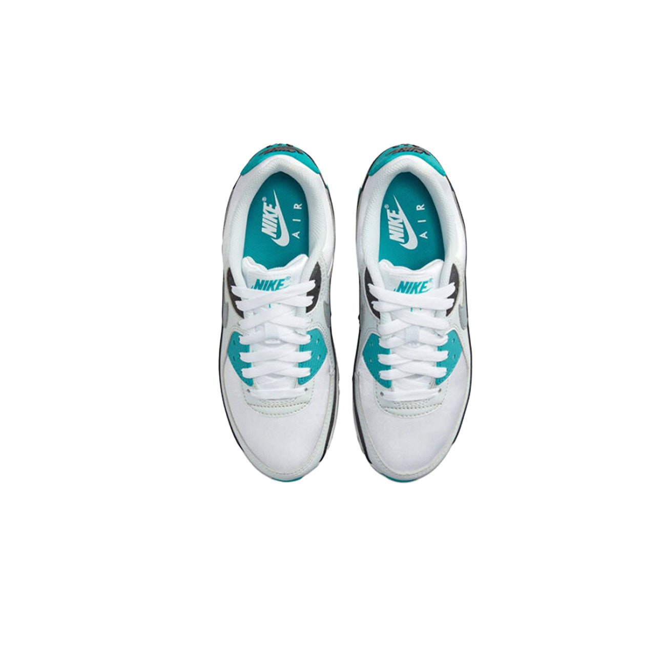 Nike Air Max 90 White Teal Nebula womens sneaker with mesh and leather upper and visible Air cushioning