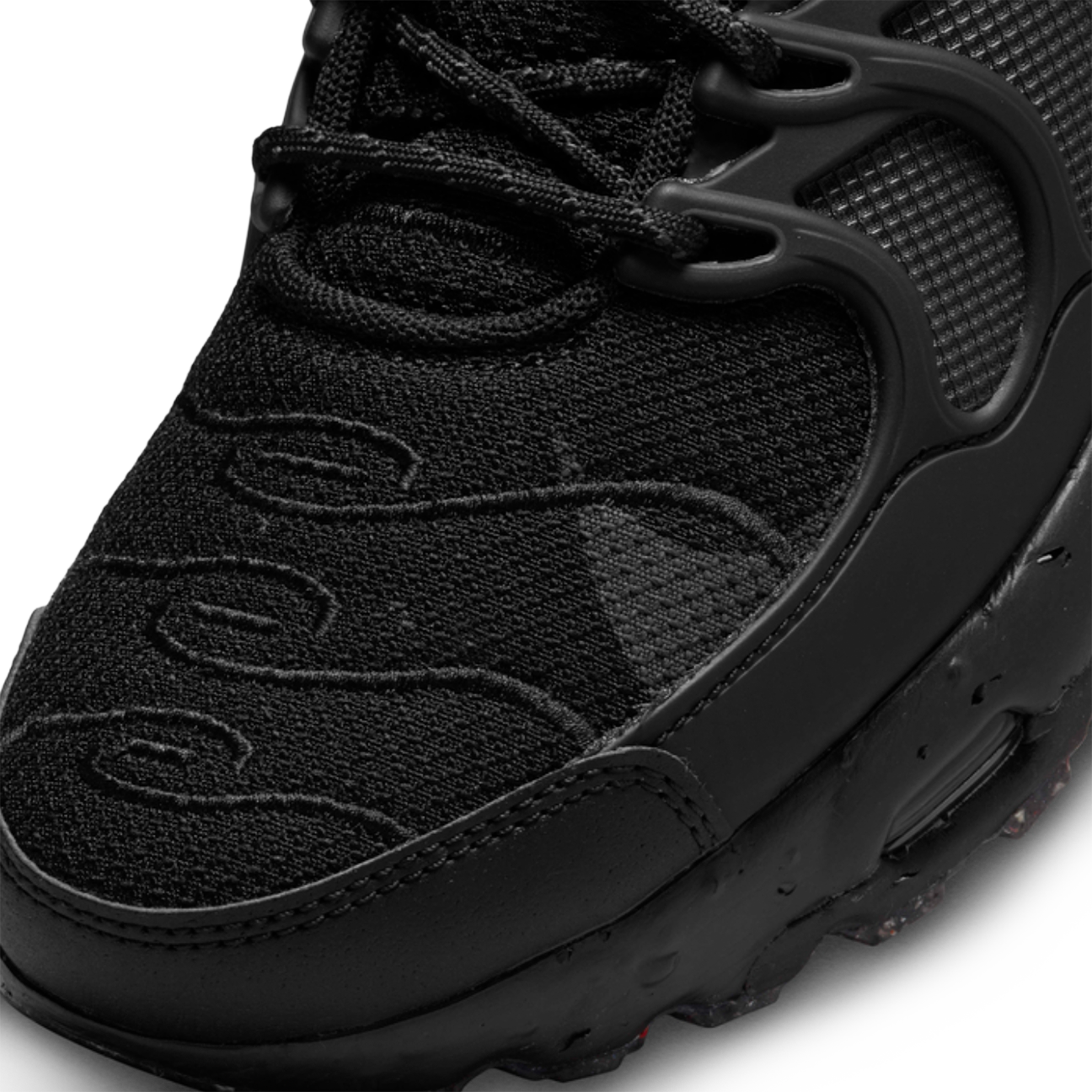 Nike Air Max Terrascape Plus Black with recycled materials, Tuned Air cushioning and black upper