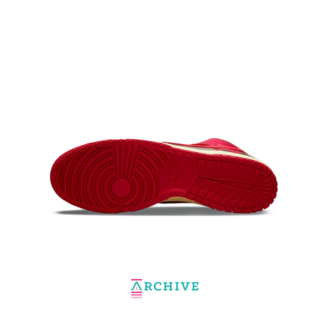 Nike Dunk High 85 SP Acid Wash sneaker in red with vintage treated leather upper and classic high top Dunk silhouette