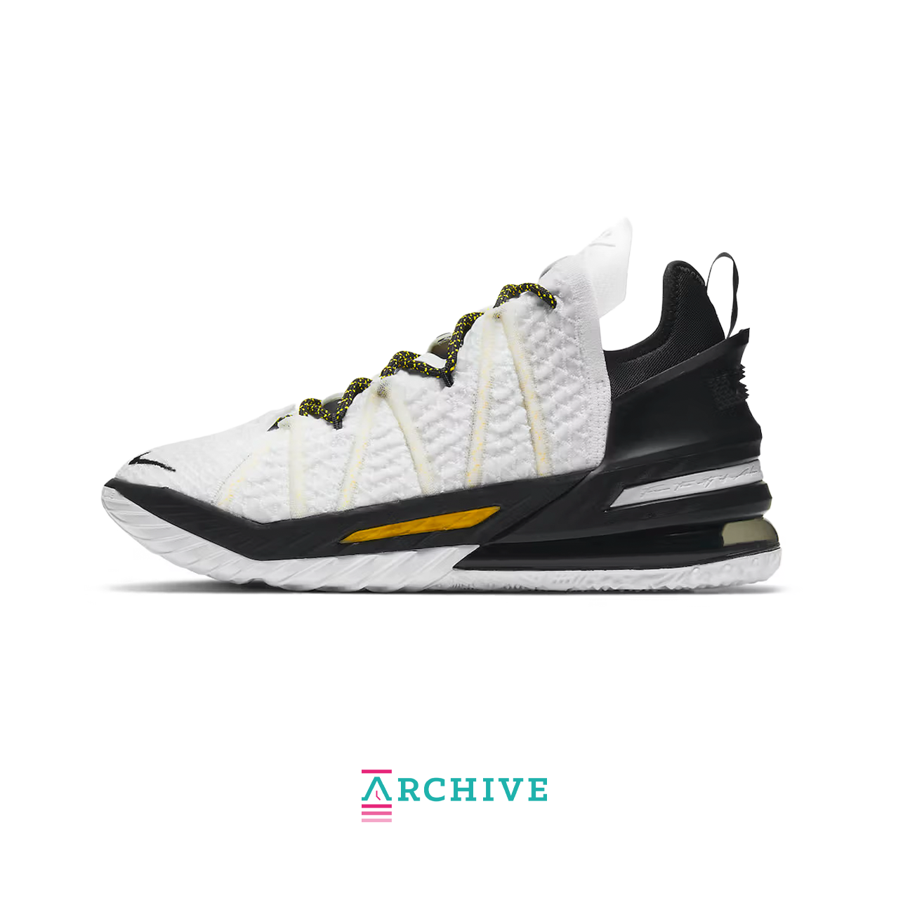 Nike LeBron 18 Lakers Home sneaker archive piece with purple and gold colorway performance basketball design available at The Attic