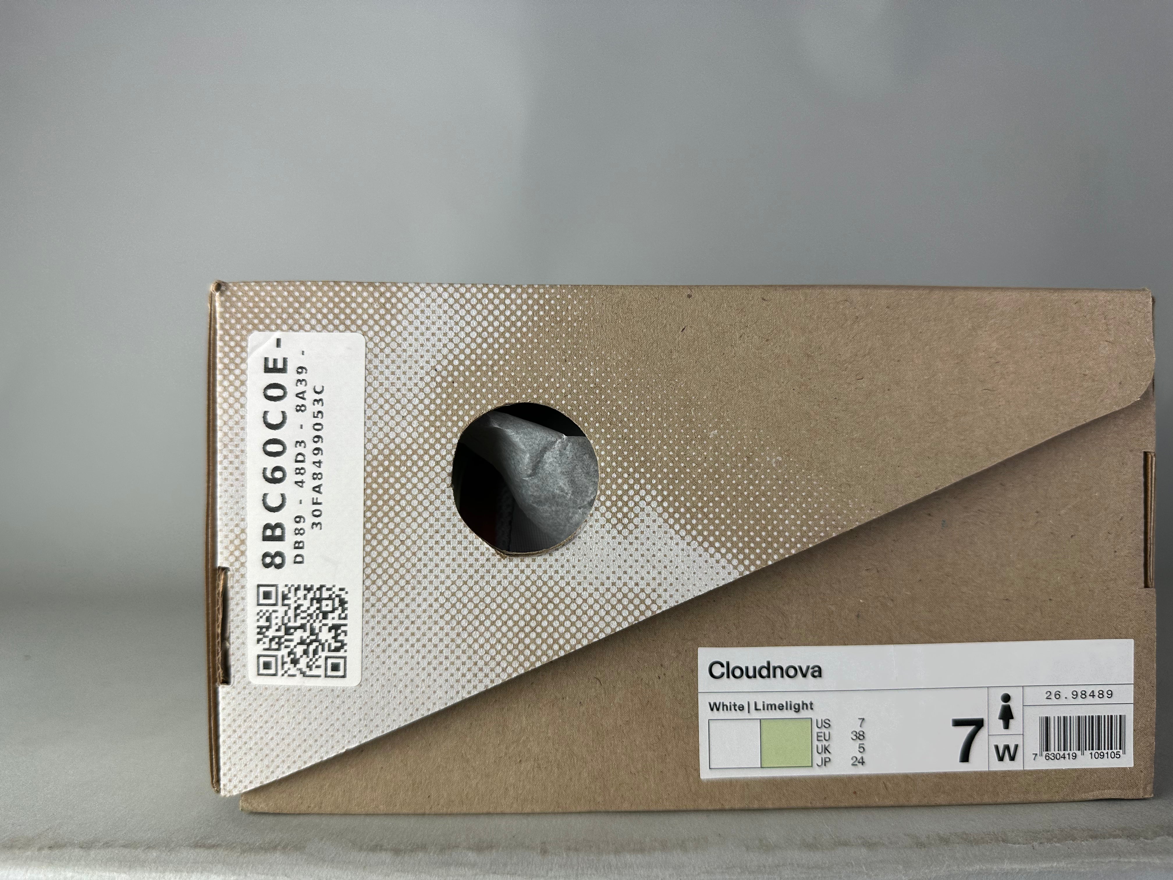 ON Cloudnova 'White Limelight (W)' - Size 38 (ARCHIVE)