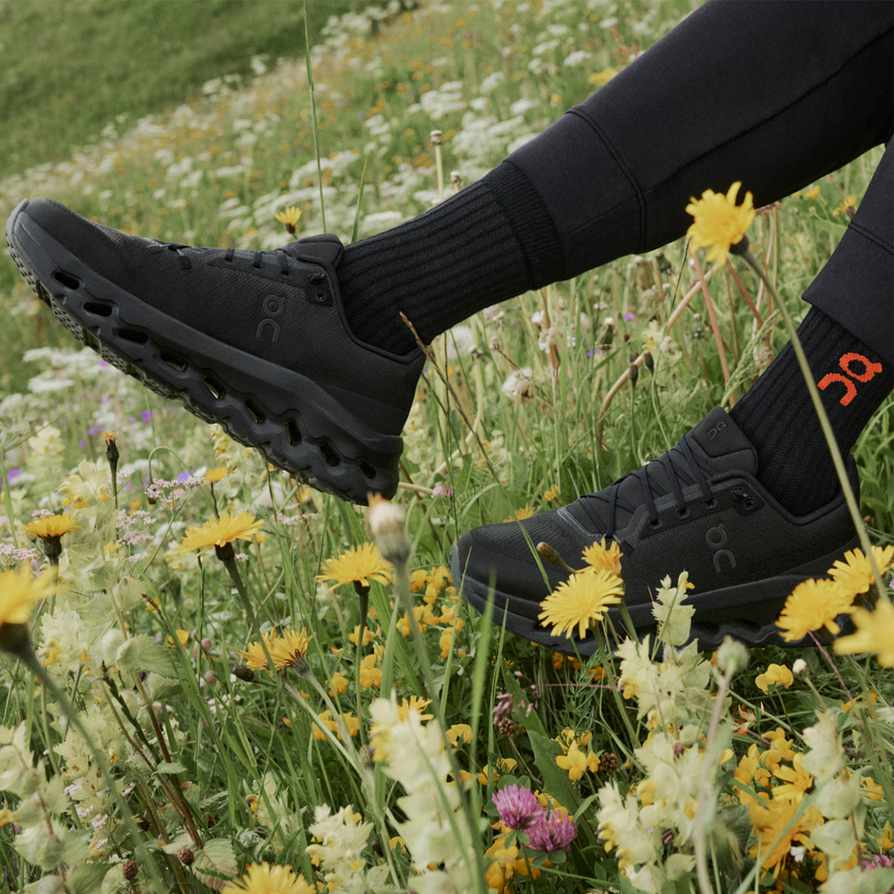 On Running Cloudtilt Black Eclipse women's sneaker with CloudTec sole and black upper