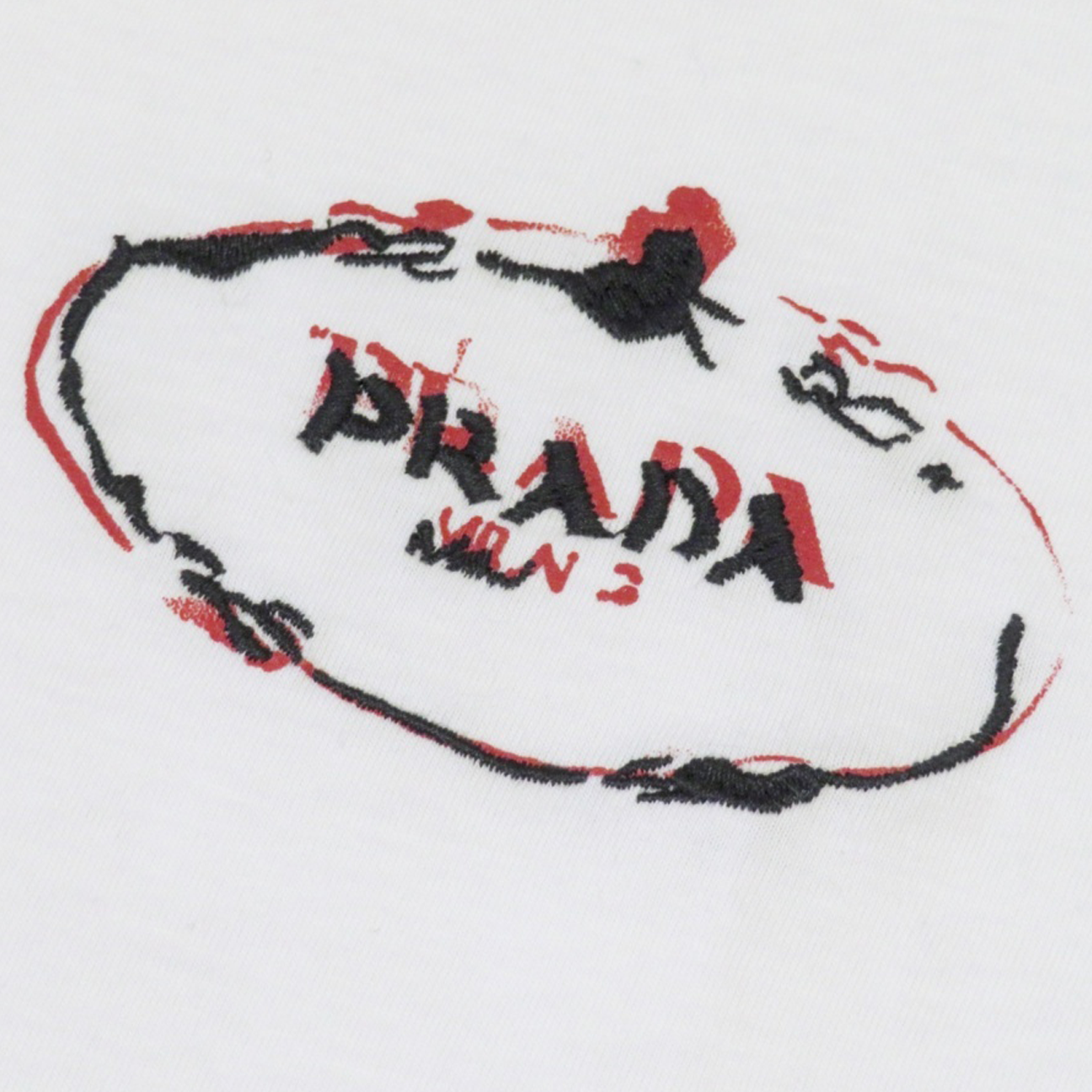 Prada T Shirt Pullover White Chest archive piece crafted from premium cotton with minimalist chest detail available at The Attic