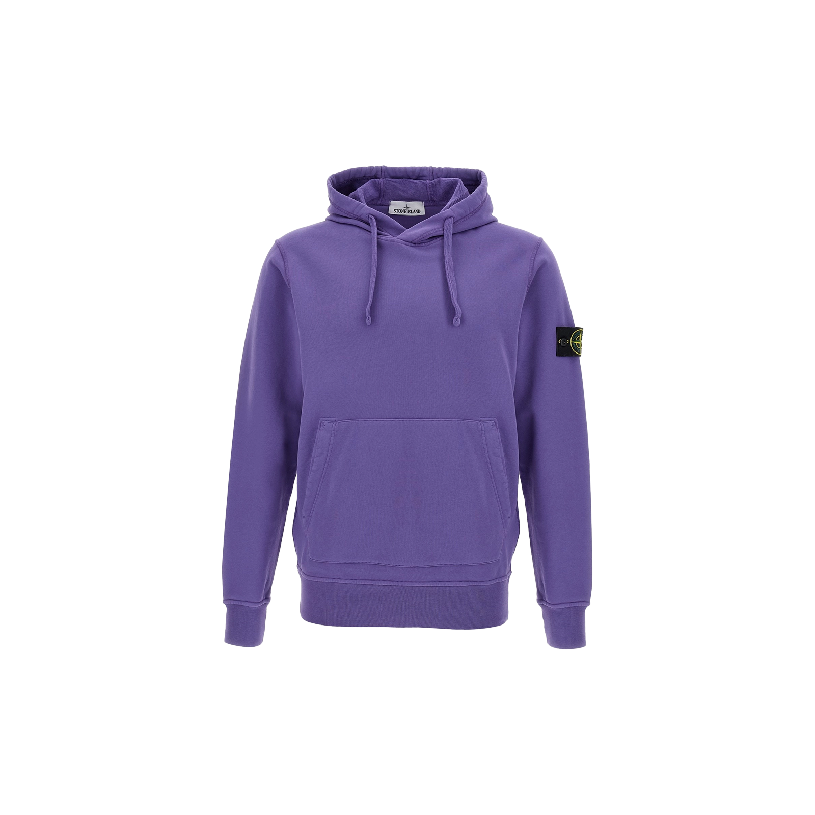 Shop the Stone Island Felpa Hoodie 'Purple' – a premium cotton hoodie with a relaxed fit, iconic compass patch, and bold purple color for standout streetwear style.