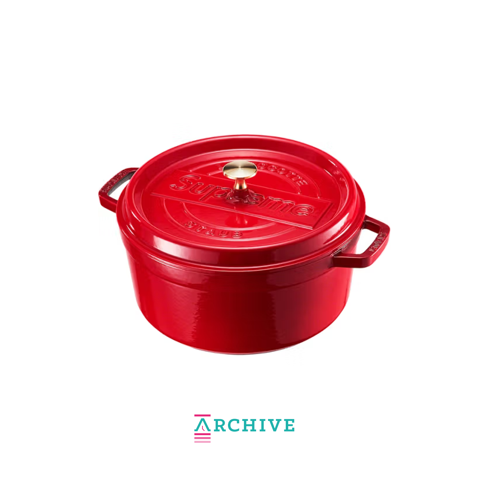 Supreme STAUB Round 5.5 Qt. Cocotte Red (ARCHIVE)-8751736127818-The Attic