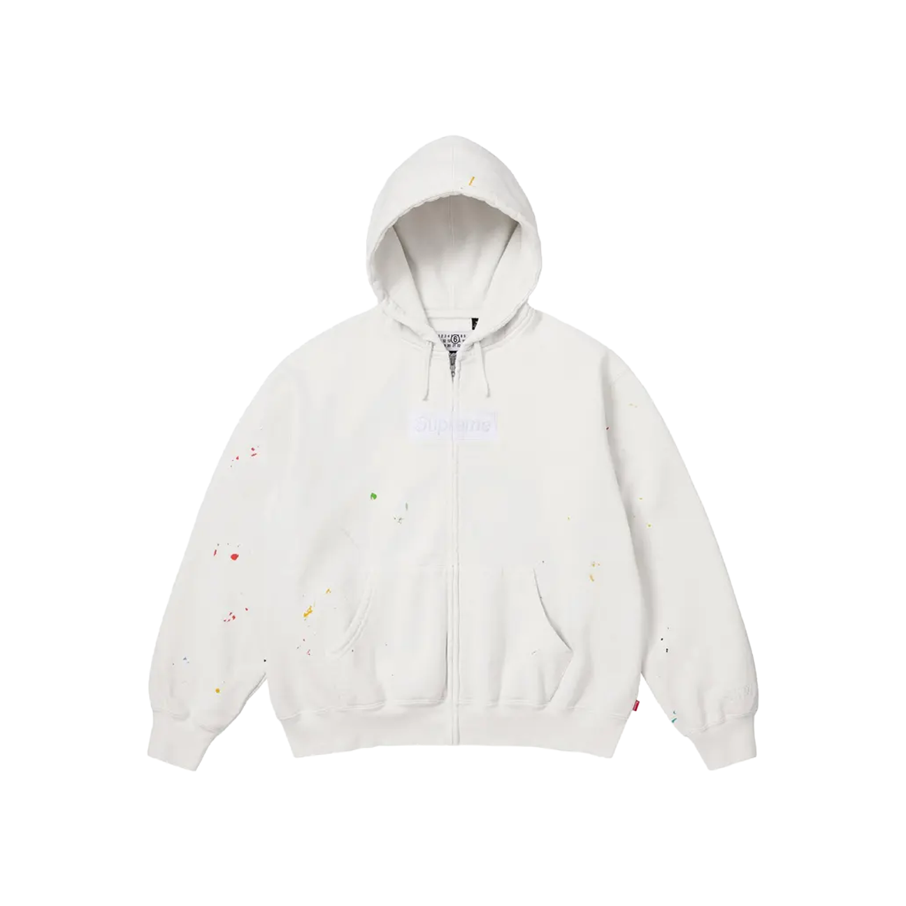 Supreme x MM6 Maison Margiela Box Logo Zip Up Hooded Sweatshirt 'White'