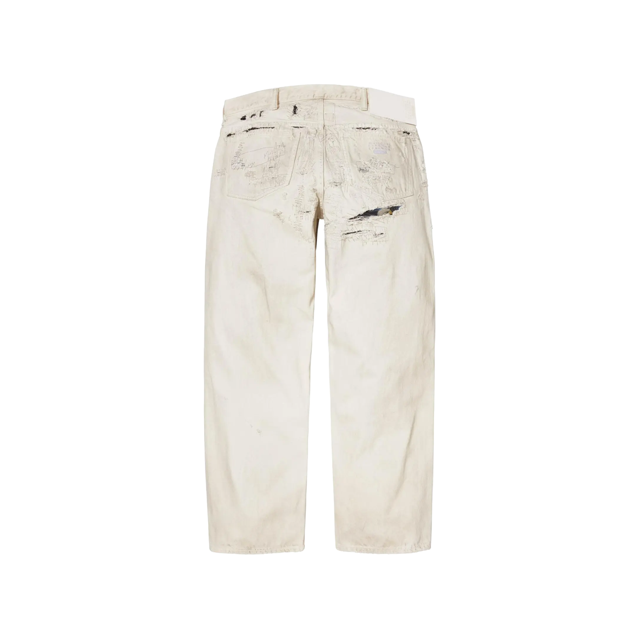 Supreme x MM6 Maison Margiela Distressed Loose Fit Selvedge Jean 'White'