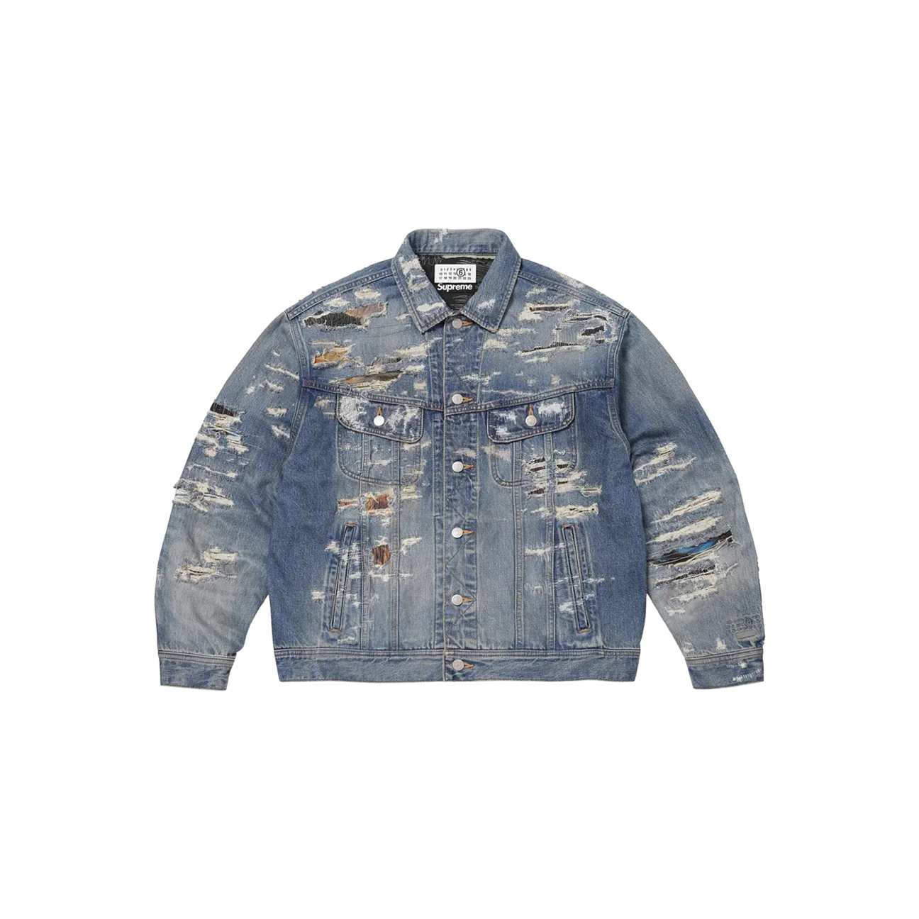 Supreme x MM6 Maison Margiela Distressed Selvedge Denim Trucker
