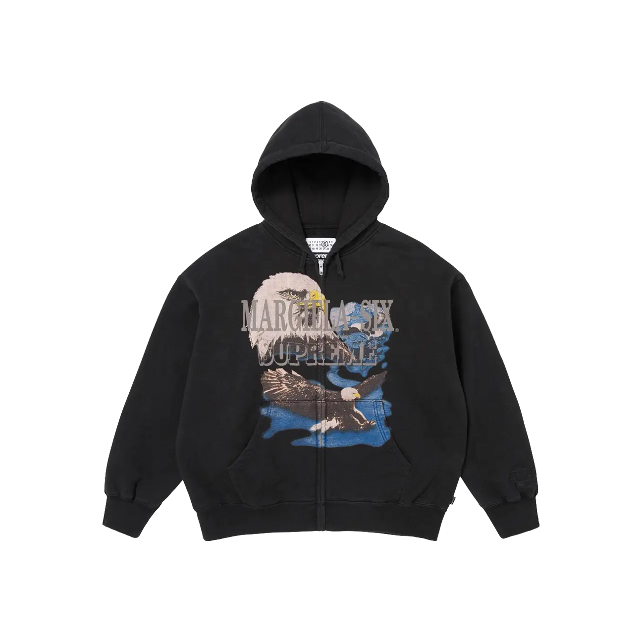 Supreme x MM6 Maison Margiela Eagle Zip Up Hooded Sweatshirt 'Black'