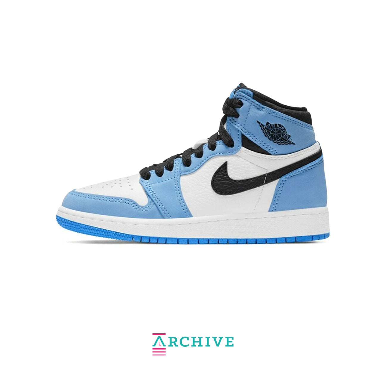 Air Jordan 1 Retro High 'White University Blue Black' (GS) - Size 38.5 (ARCHIVE)