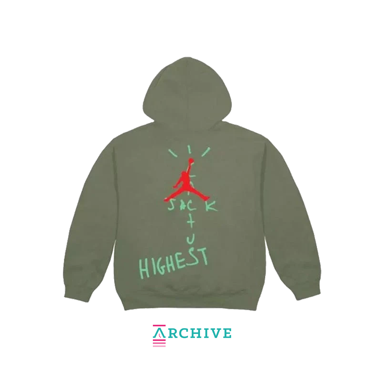 Travis Scott Jordan Cactus Jack Highest Hoodie 'Olive' - Size M (ARCHIVE)