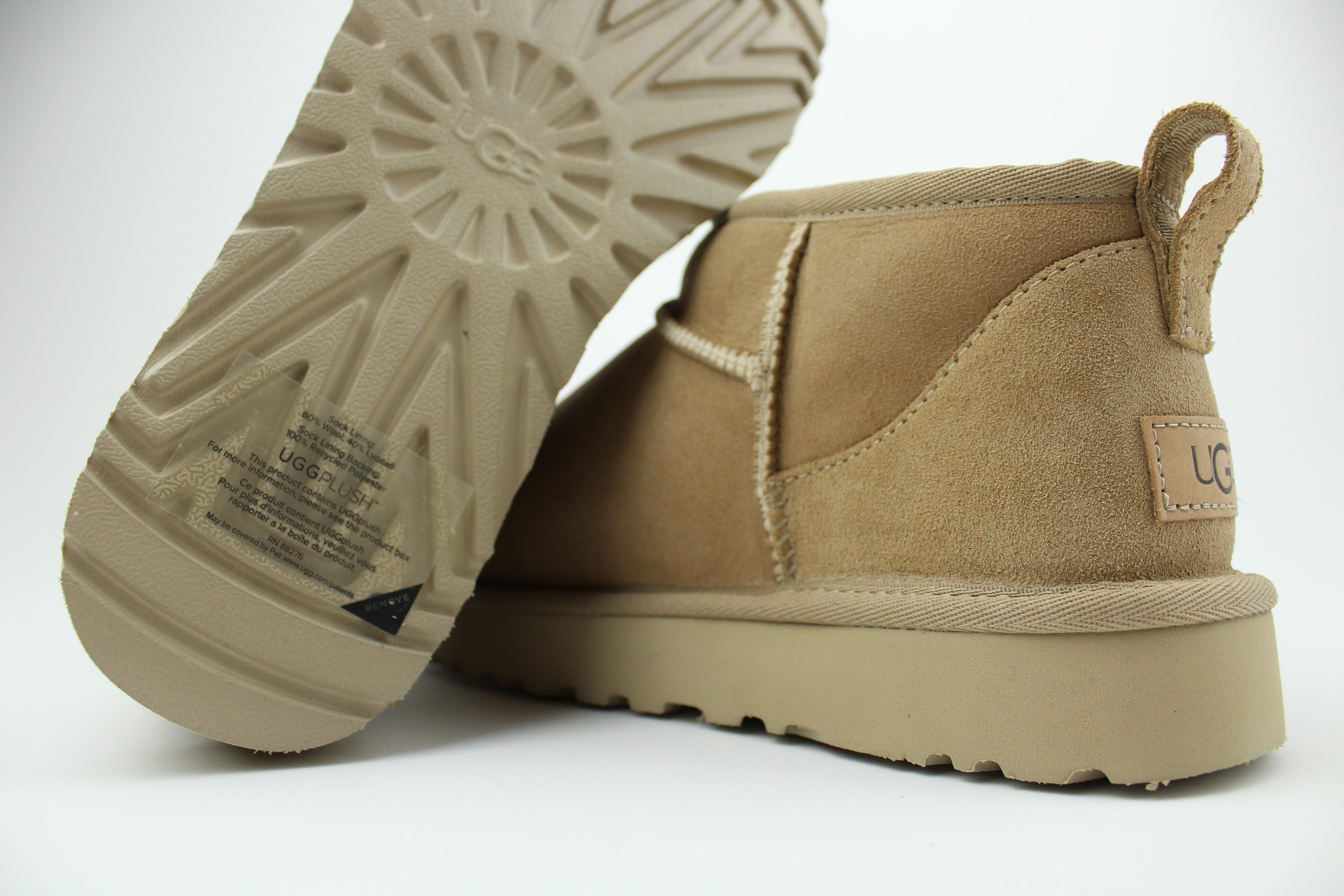 UGG Classic Ultra Mini Sand Women’s – Suede Shearling Ankle Boots, Cozy Winter Footwear, Iconic Comfortable Lifestyle Shoes