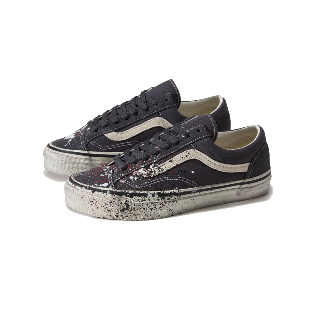 Vans Premium Old Skool 36 Paint Splatter Charcoal Grey 'Gray Black White'