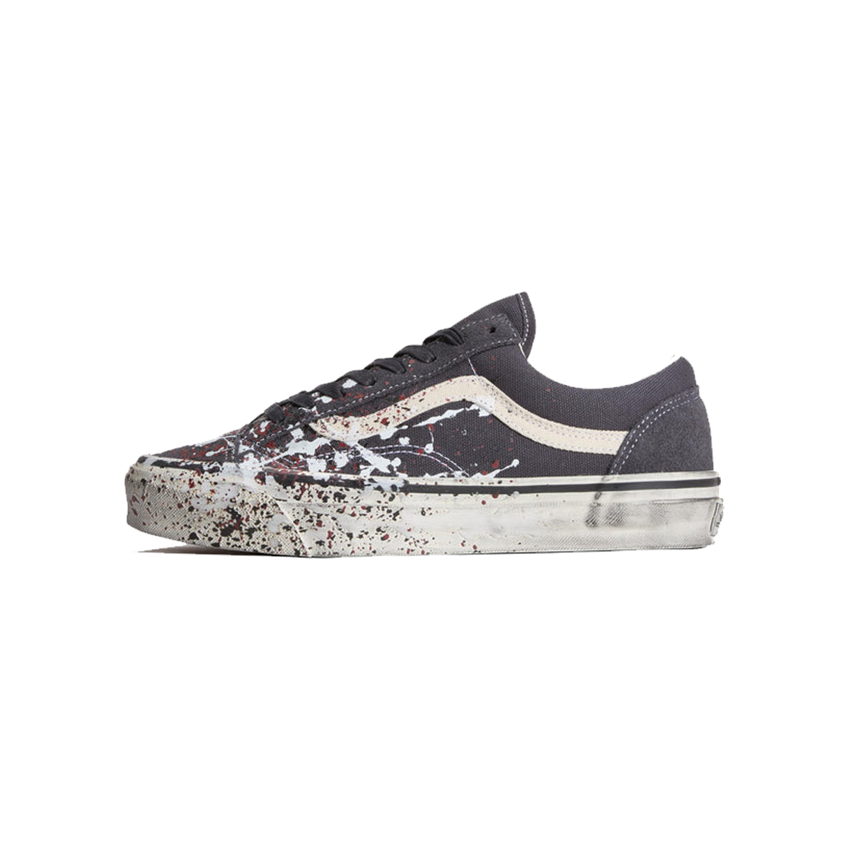 Vans Premium Old Skool 36 Paint Splatter Charcoal Grey 'Gray Black White'