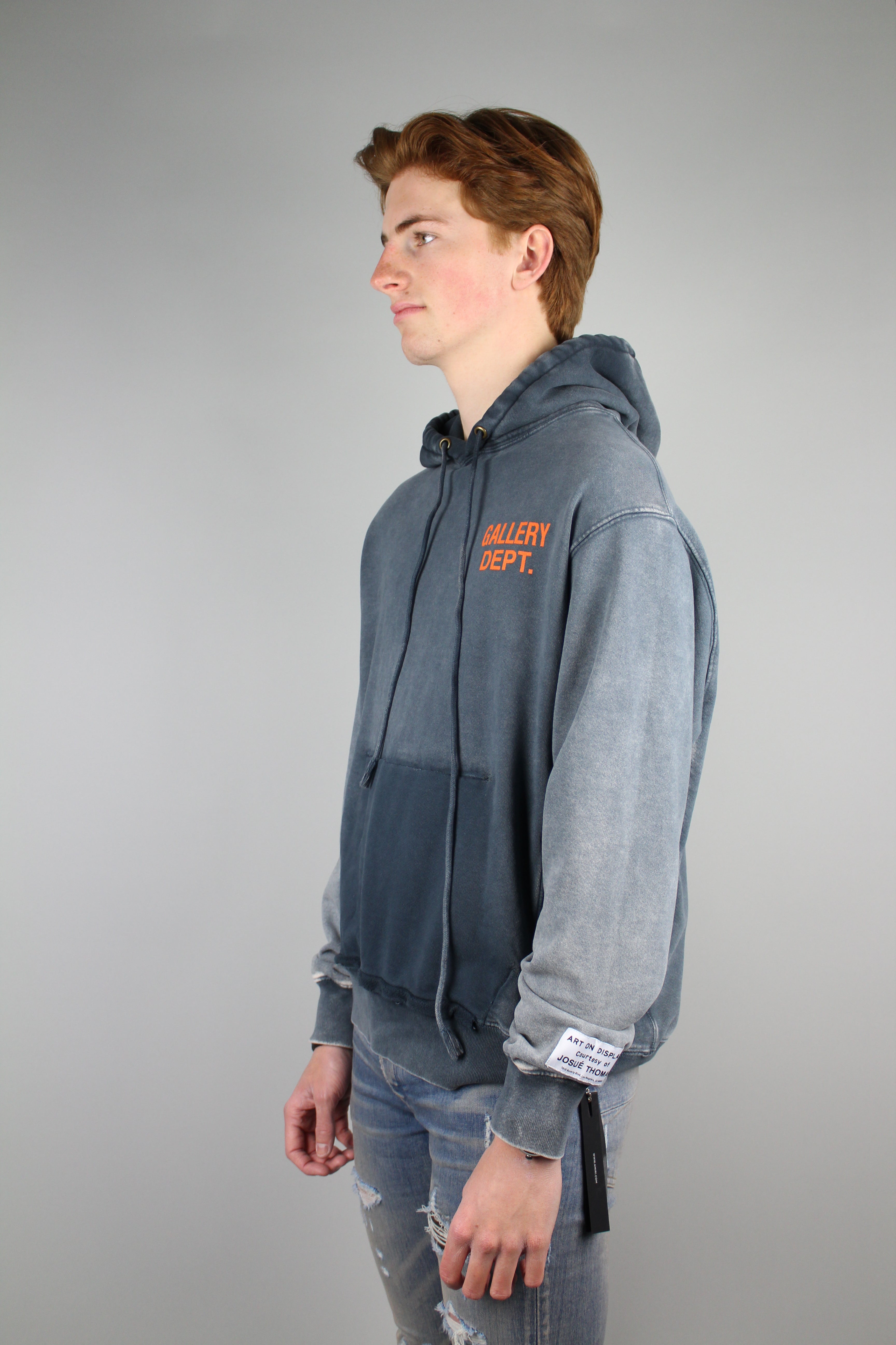 Gallery Dept. Distressed Reversible Hooded Sweatshirt 'Blue'-8338989613386-The Attic