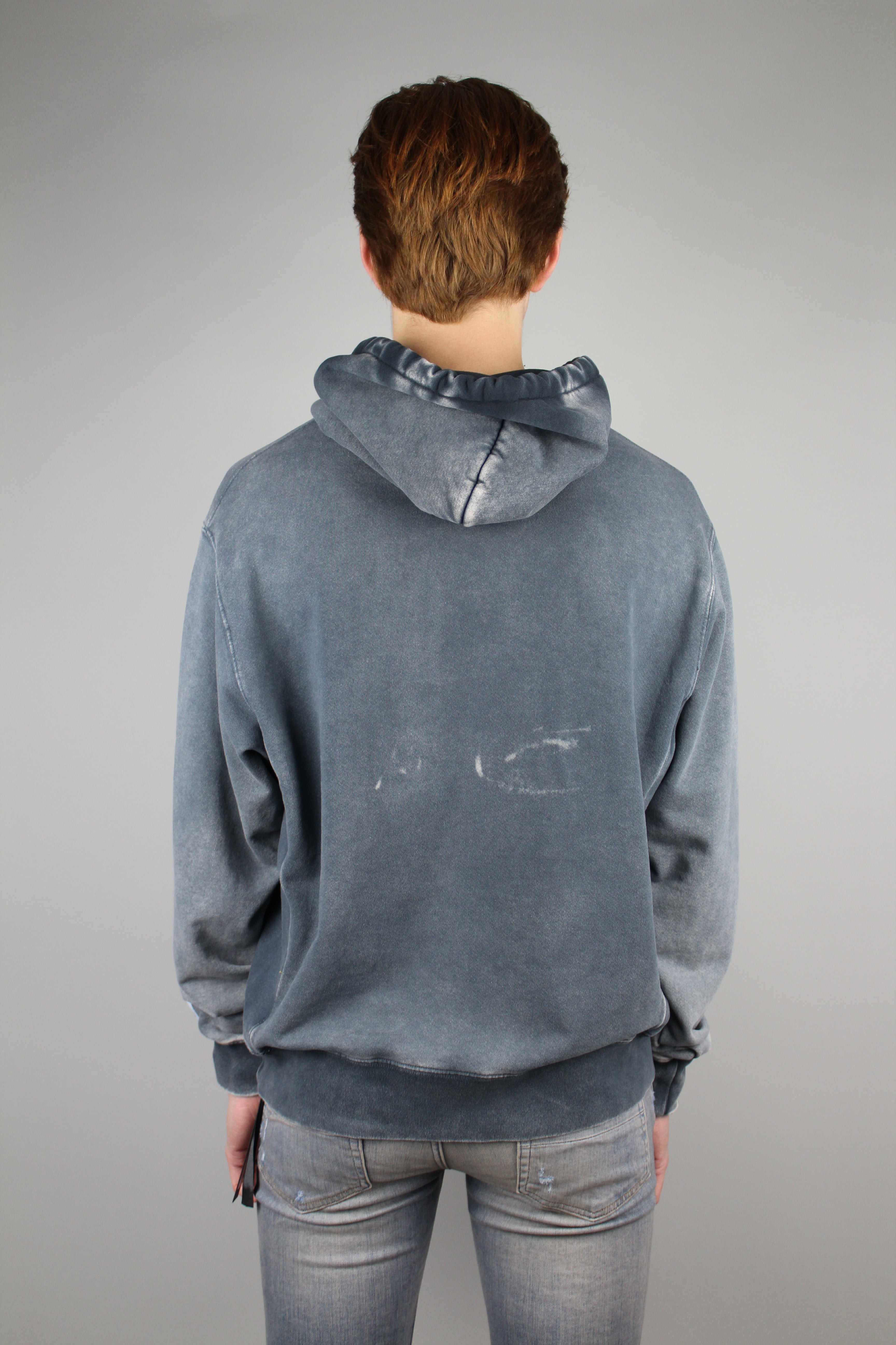 Gallery Dept. Distressed Reversible Hooded Sweatshirt 'Blue'-8338989613386-The Attic