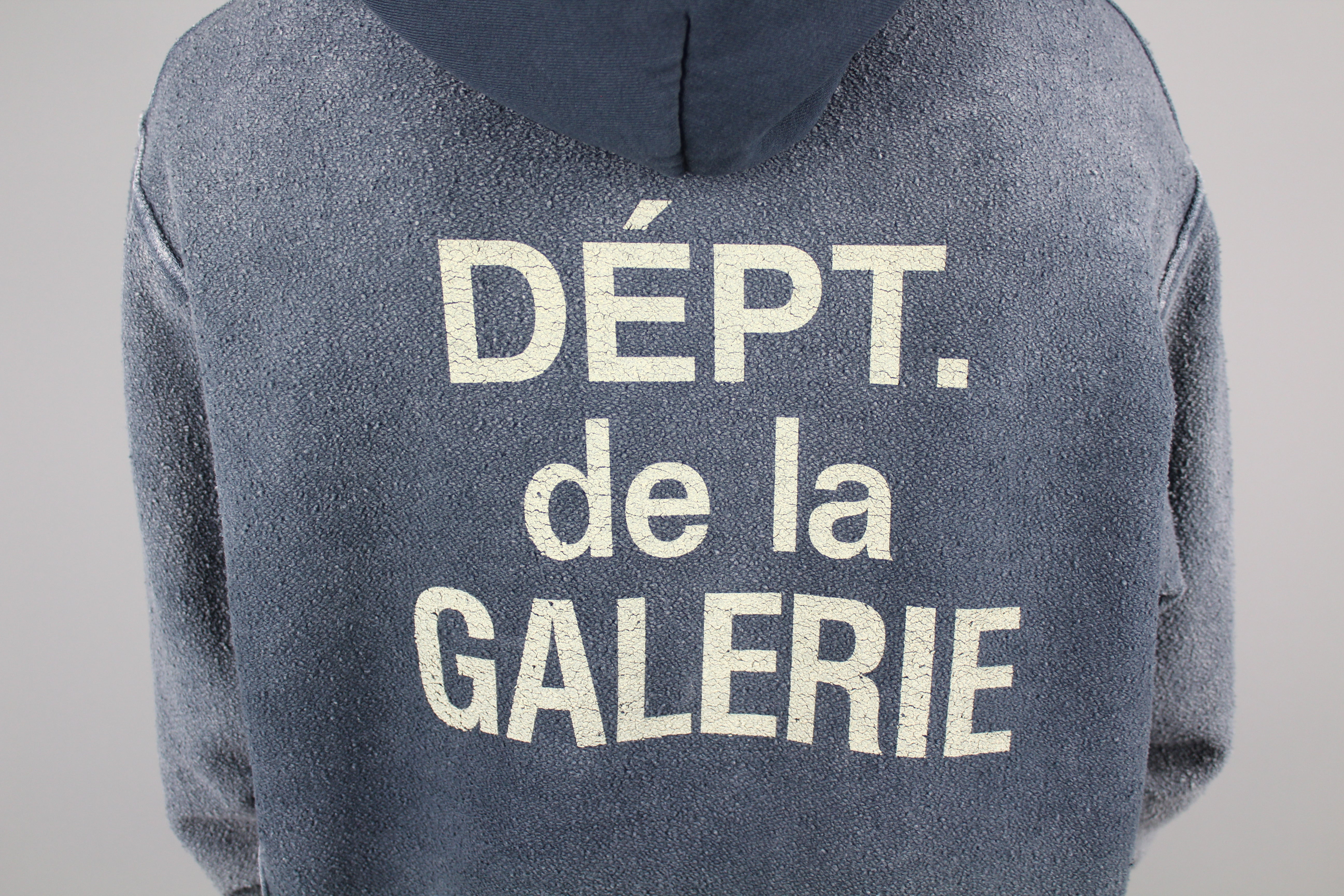 Gallery Dept. Distressed Reversible Hooded Sweatshirt 'Blue'-8338989613386-The Attic