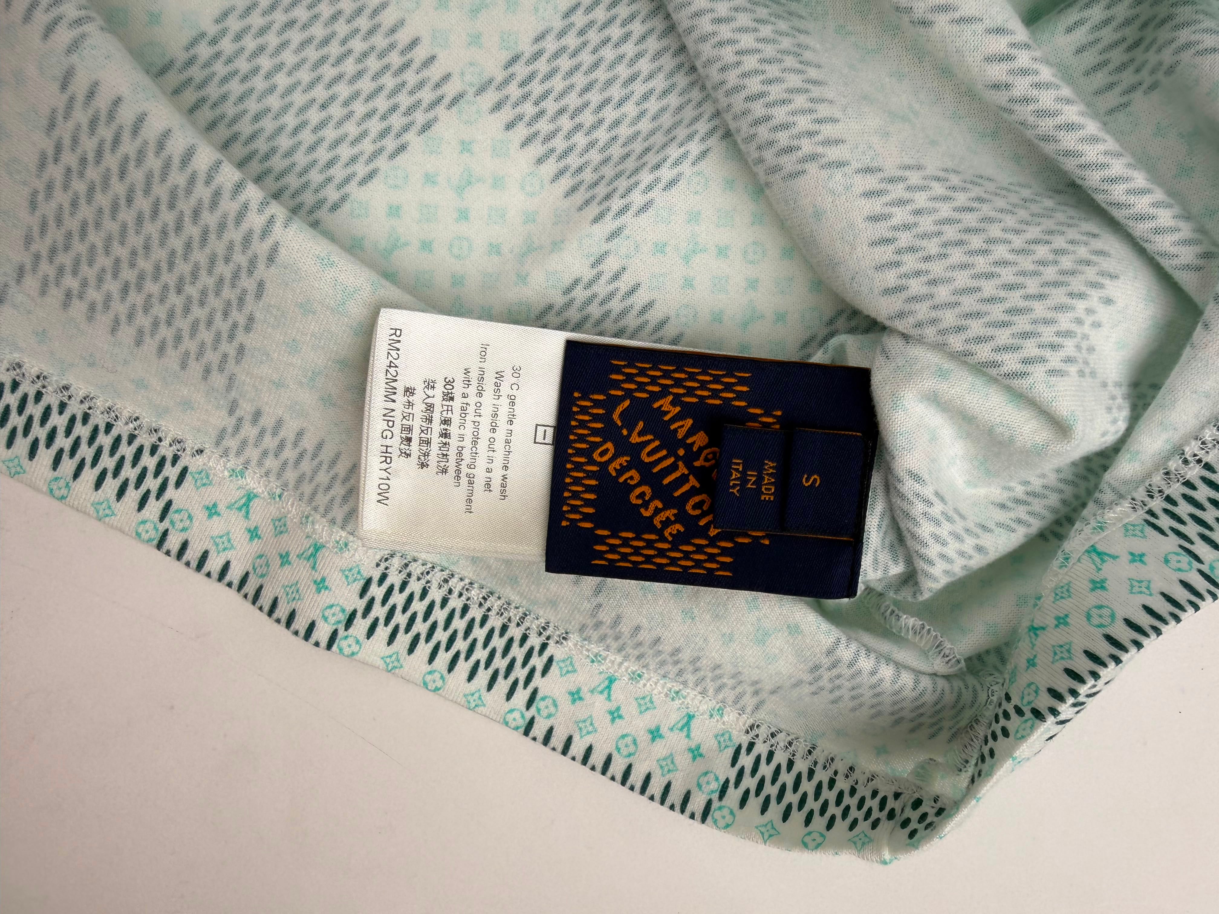 Louis Vuitton Printed Short-Sleeved Cotton Damier Monogram T-Shirt 'Milky White' - Size S (ARCHIVE)