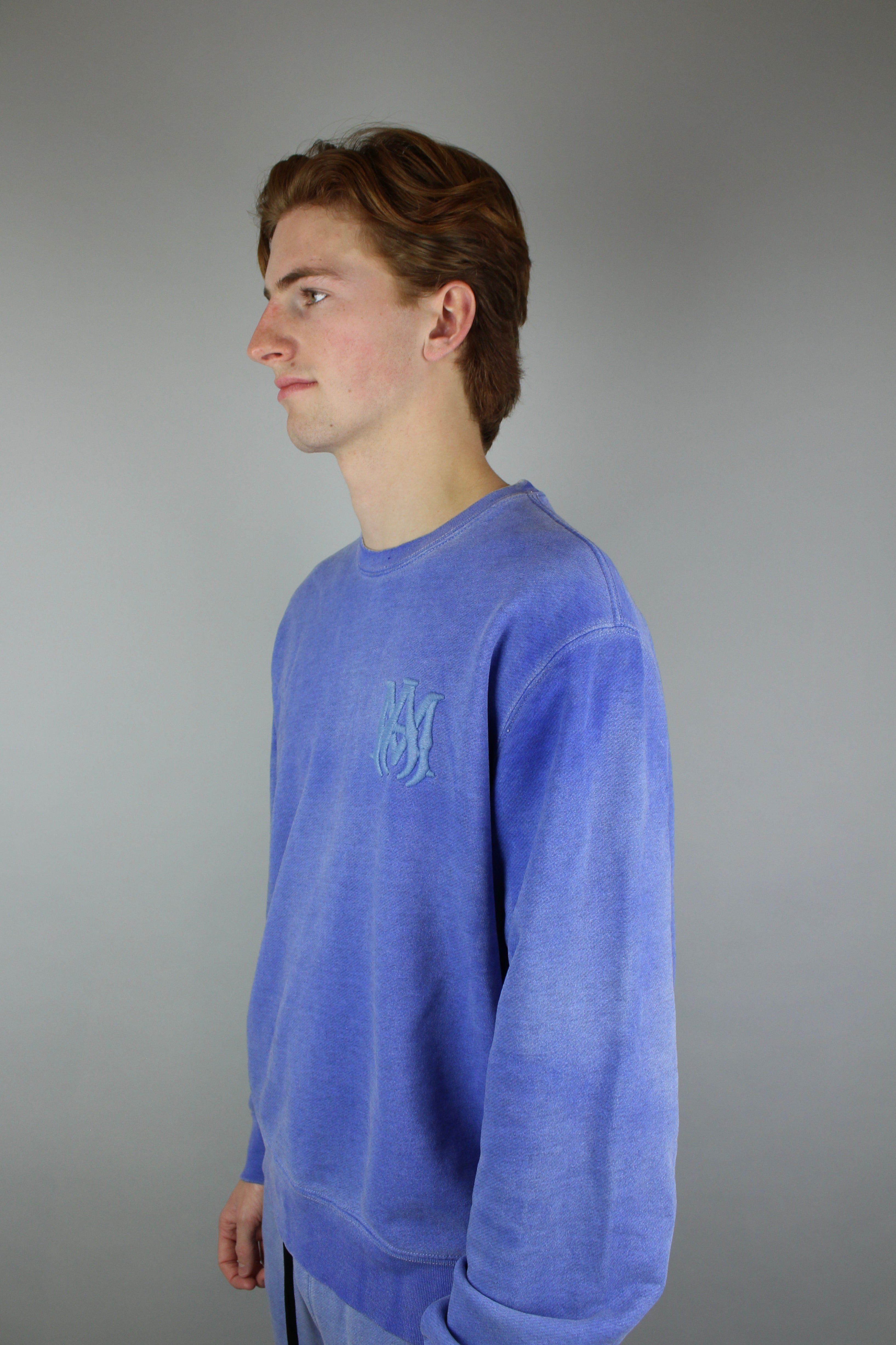 Amiri MA Bar Logo Crewneck 'Blue'-9620441792842-The Attic