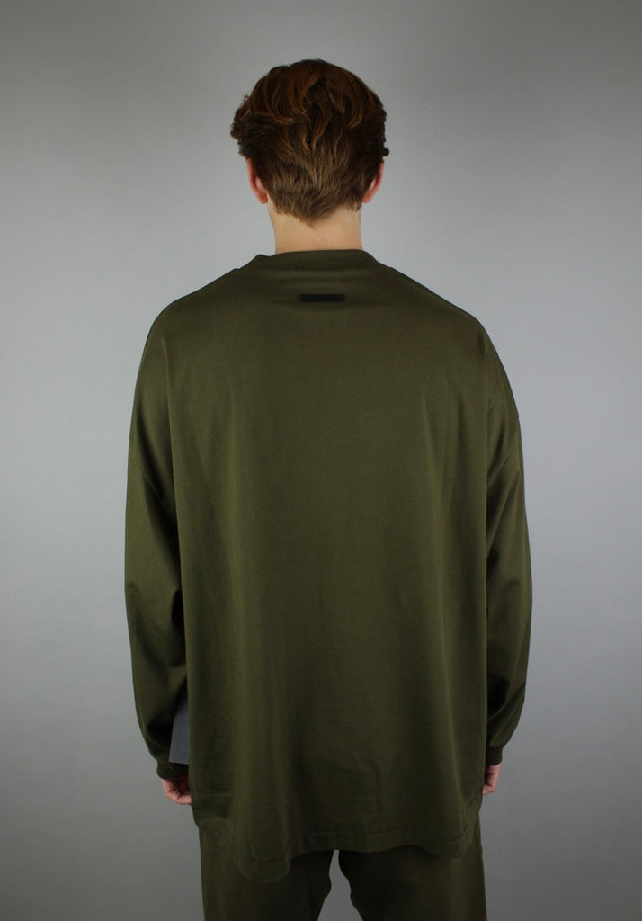 Fear of God Essentials Jersey Longsleeve Tee 'Olive'-9579019338058-The Attic