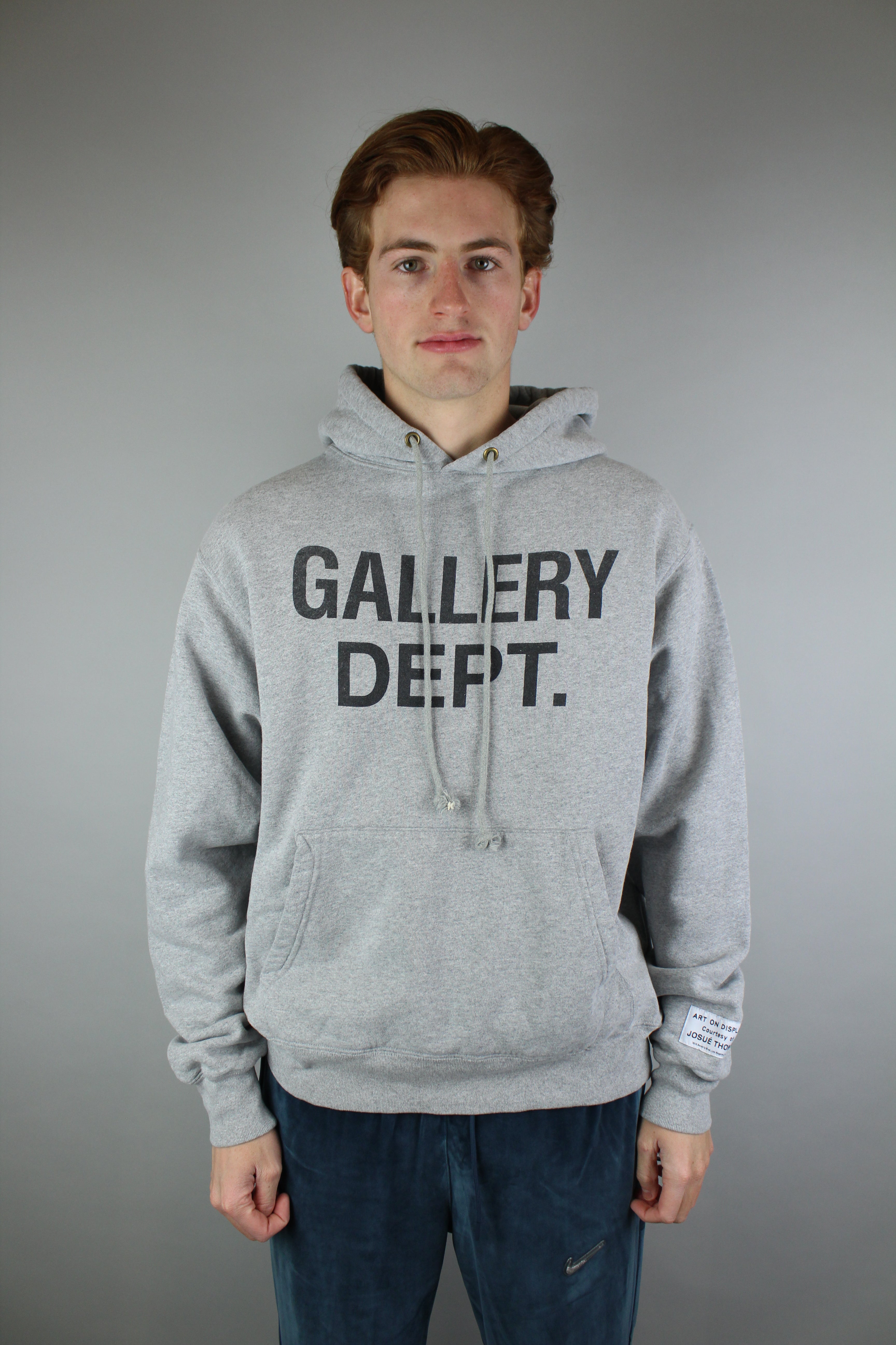 Gallery Dept. Center Logo Hoodie 'Heather Grey'-9577771991370-The Attic