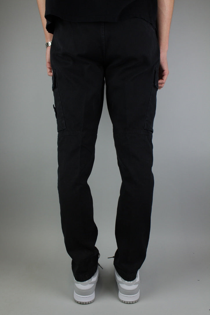 Stone Island Logo-Patch Tapered Trousers 'Black'-9540396056906-The Attic