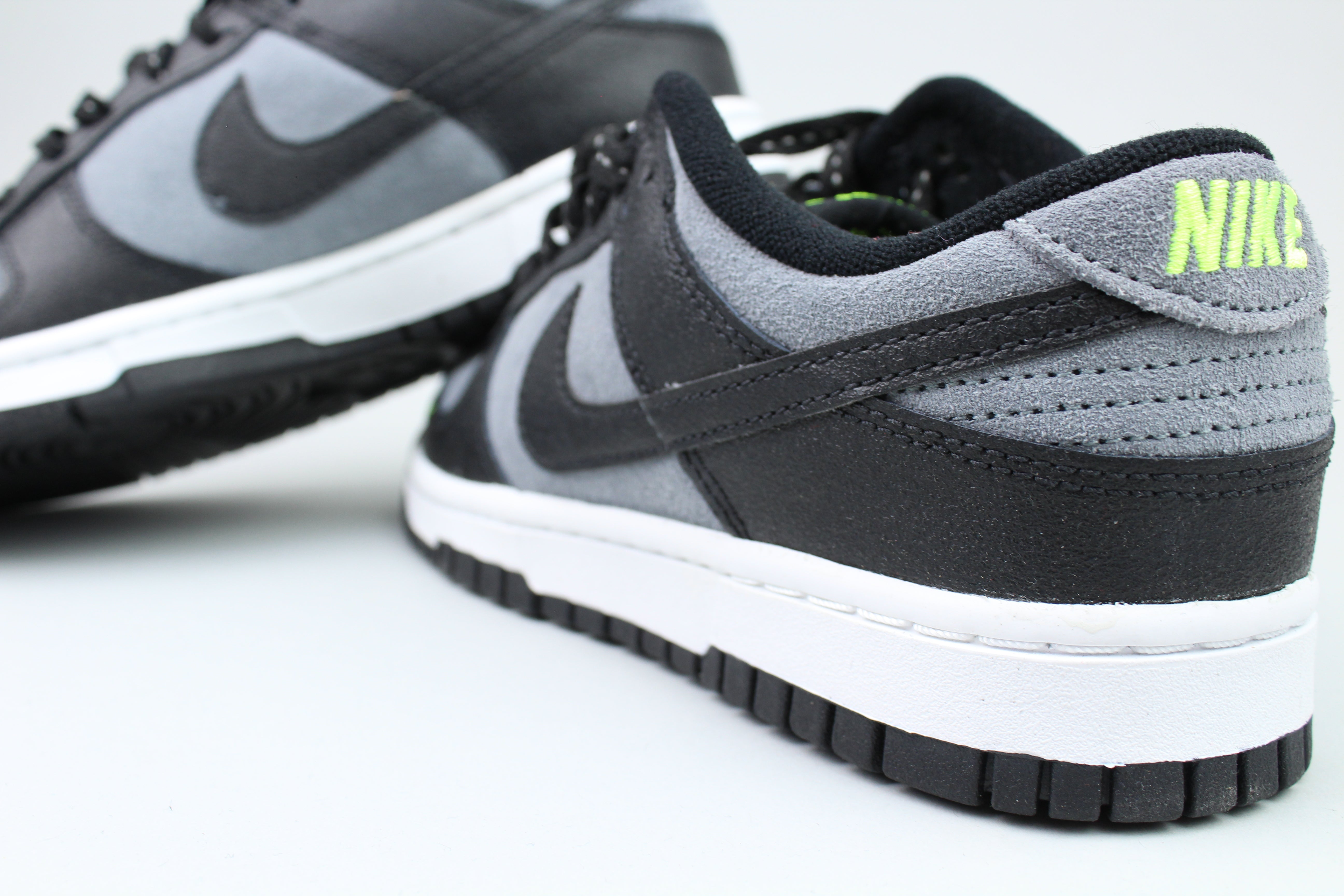 Nike Dunk Low 'Black Cool Grey Volt Mini Swoosh'-8764164768074-The Attic
