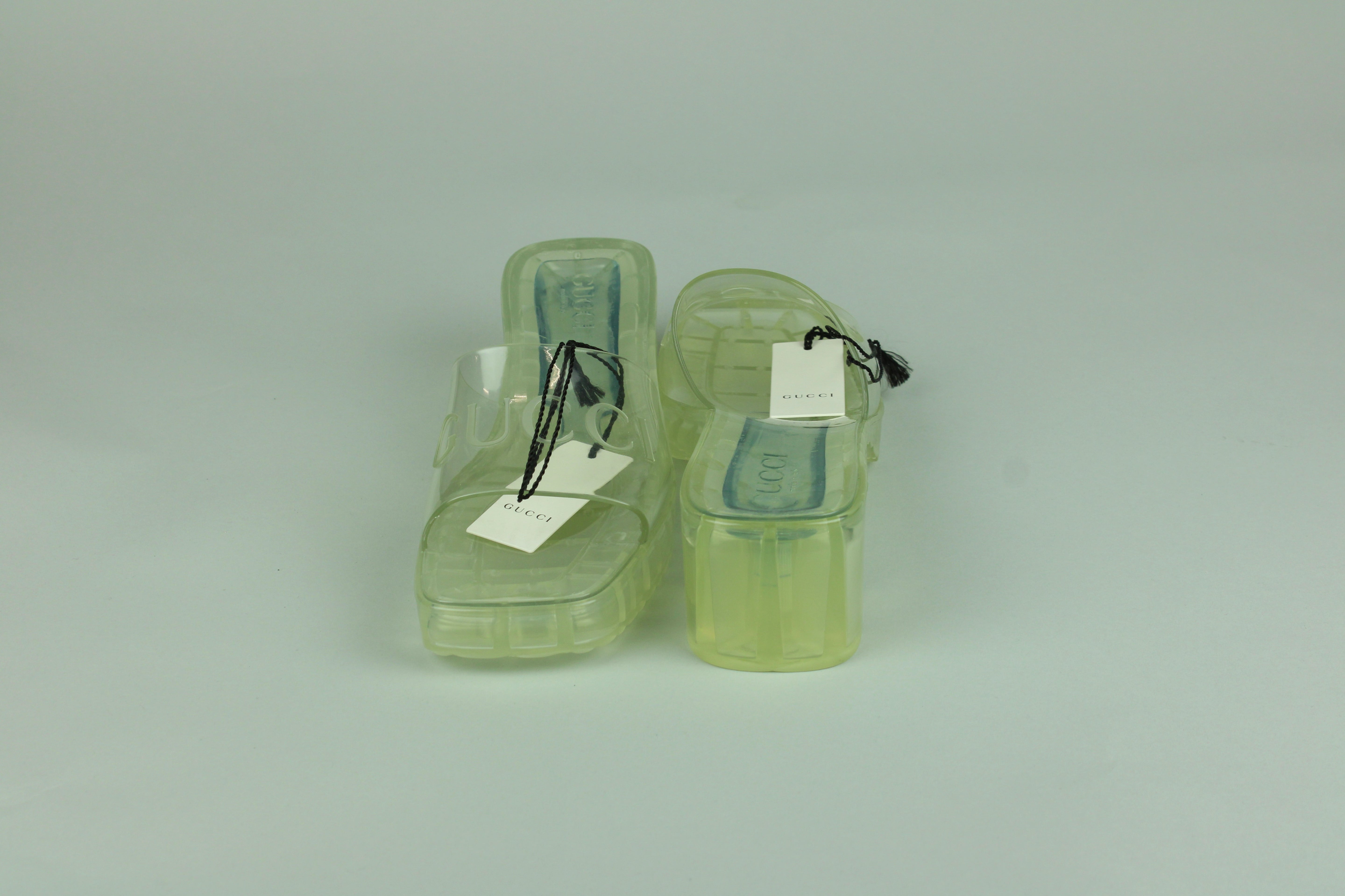 Gucci 60mm Slide Sandal 'Clear Rubber' - Size 38 (ARCHIVE)-10293208809802-The Attic