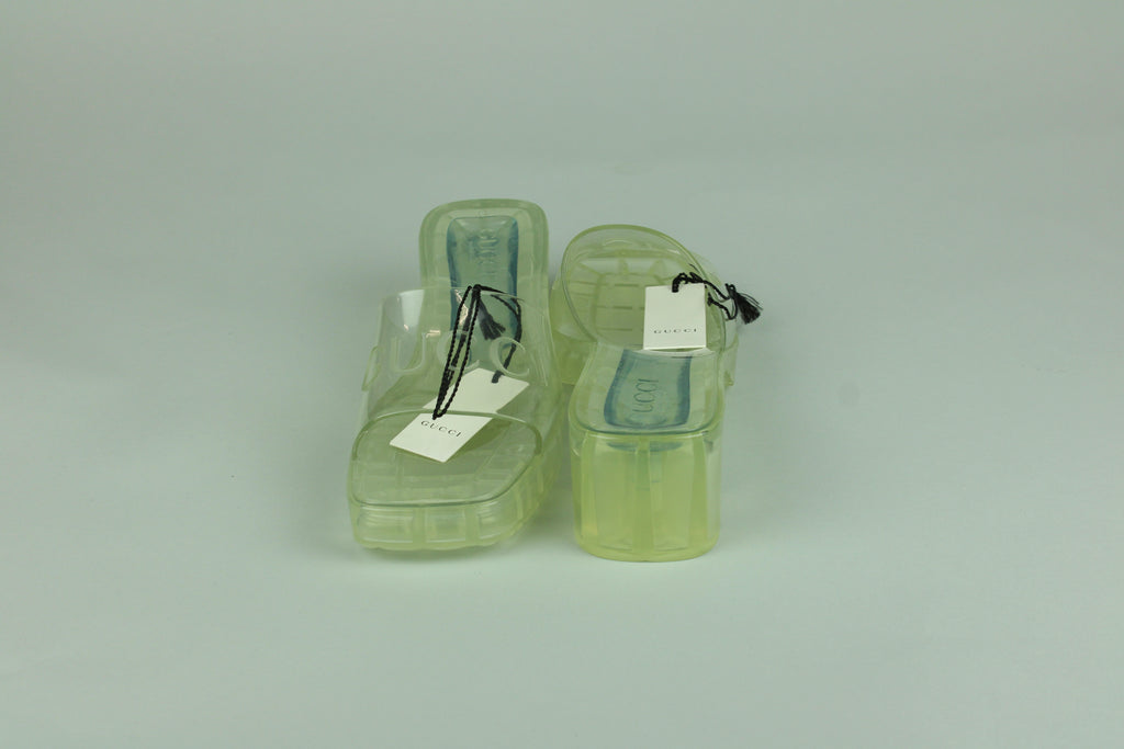 Gucci 60mm Slide Sandal 'Clear Rubber' - Size 38 (ARCHIVE)-10293208809802-The Attic