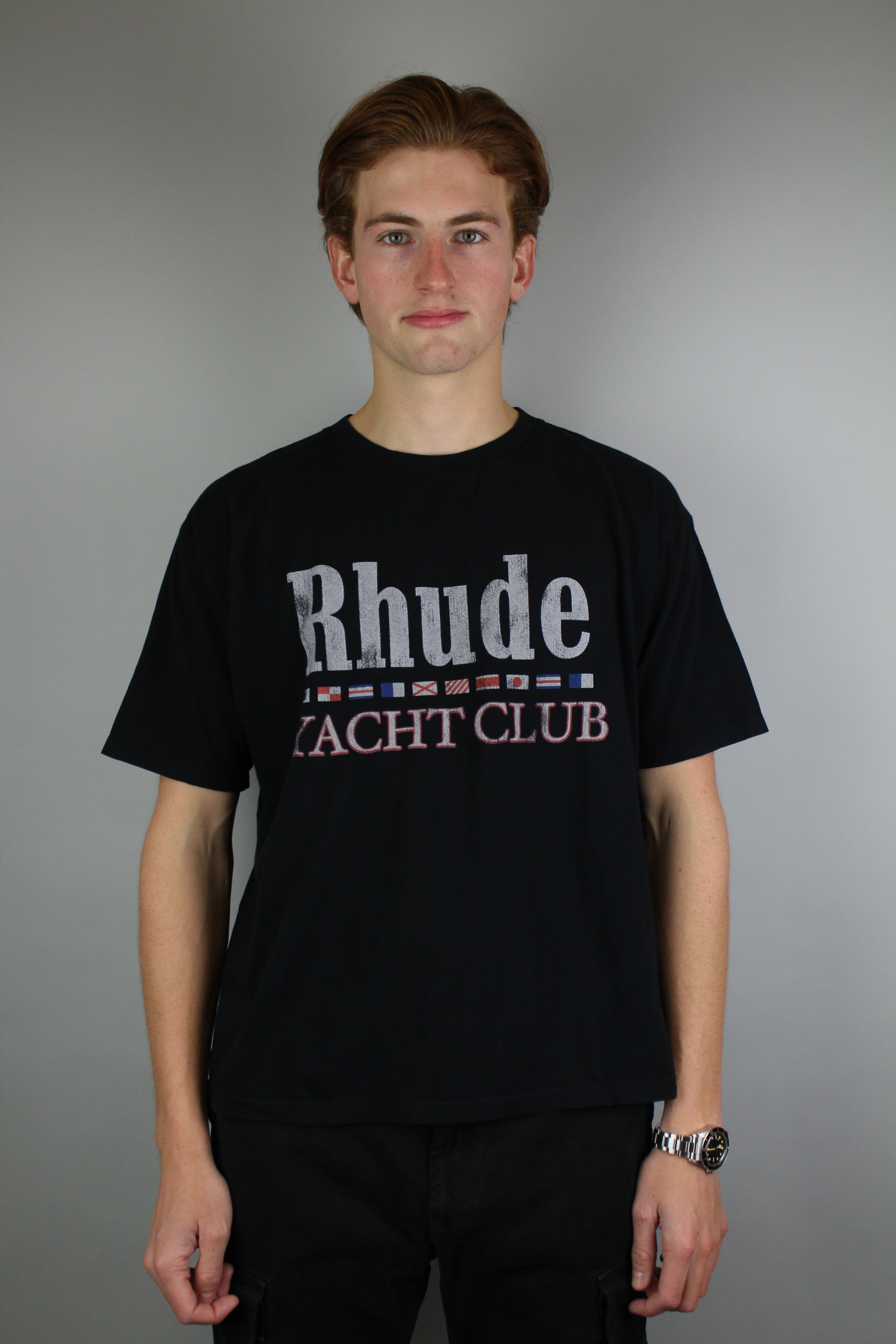 Rhude Flag T-shirt 'Vintage Black'-9542820561226-The Attic