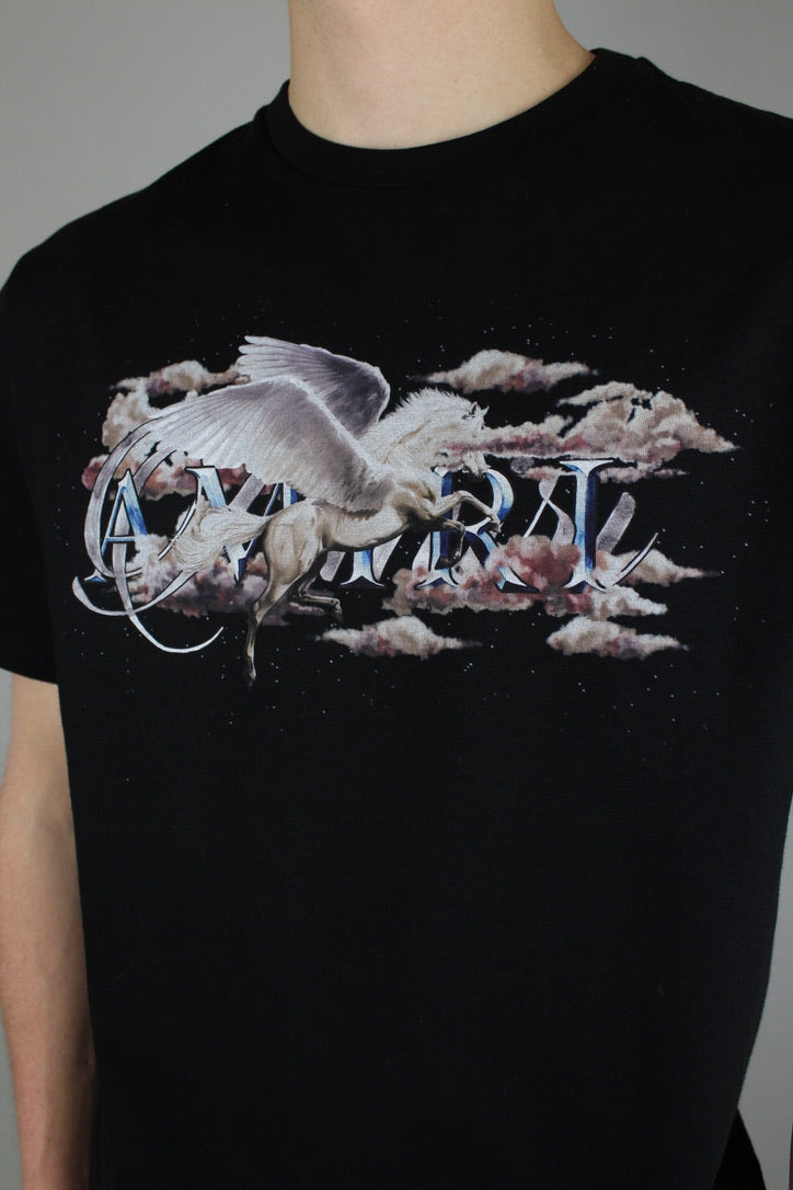 Amiri Pegasus Script-print T-shirt 'Black'-9642147578186-The Attic