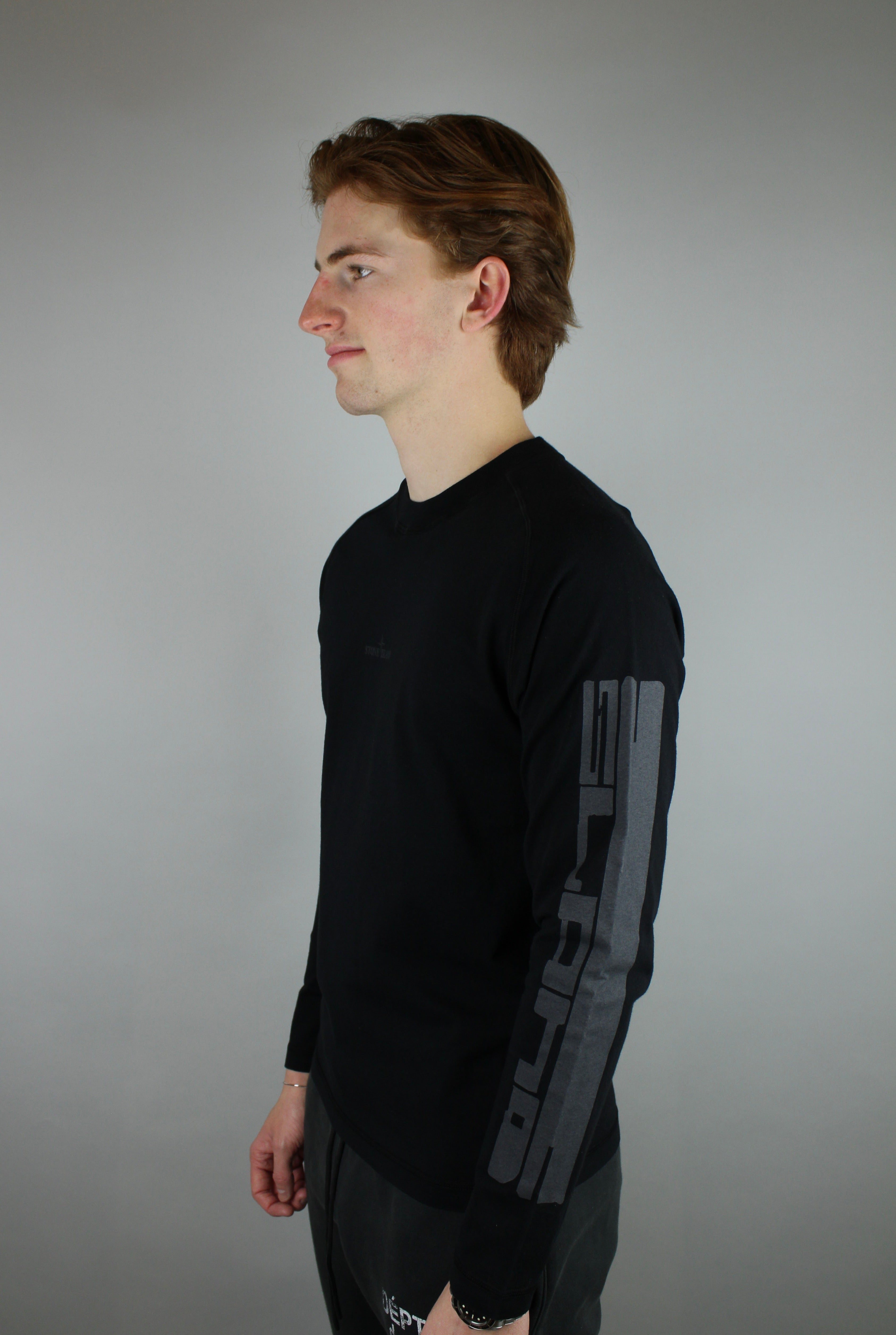 Stone Island Reflective Institutional Three Longsleeve 'Black'-10015597625674-The Attic