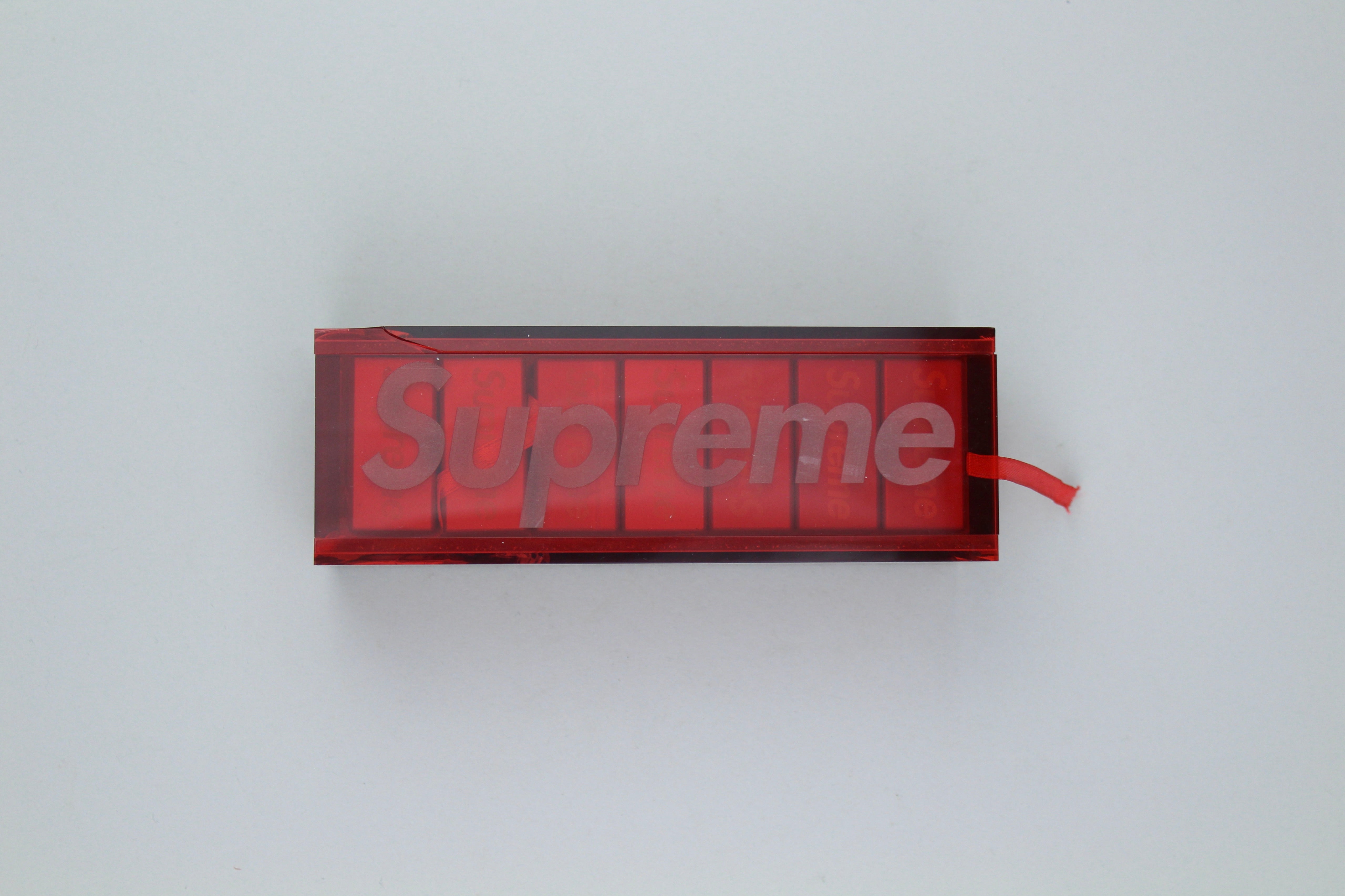 Supreme Aluminium Domino Set 'Red' FW22 (ARCHIVE)-9561551176010-The Attic
