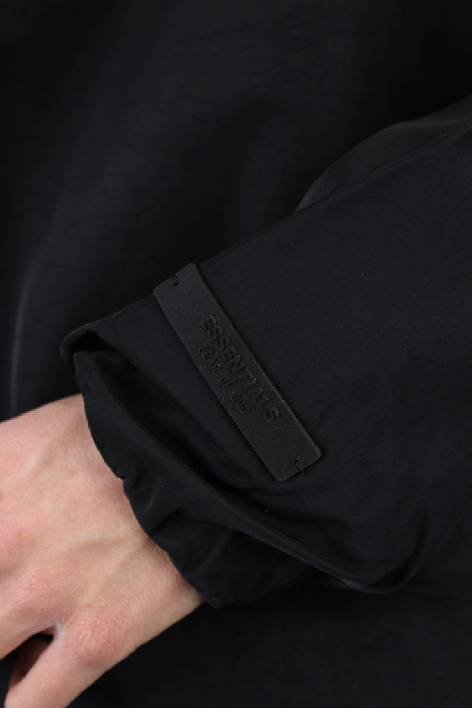 Fear of God Essentials Textured Nylon Hooded Coaches Jacket 'Black'-10040113070410-The Attic