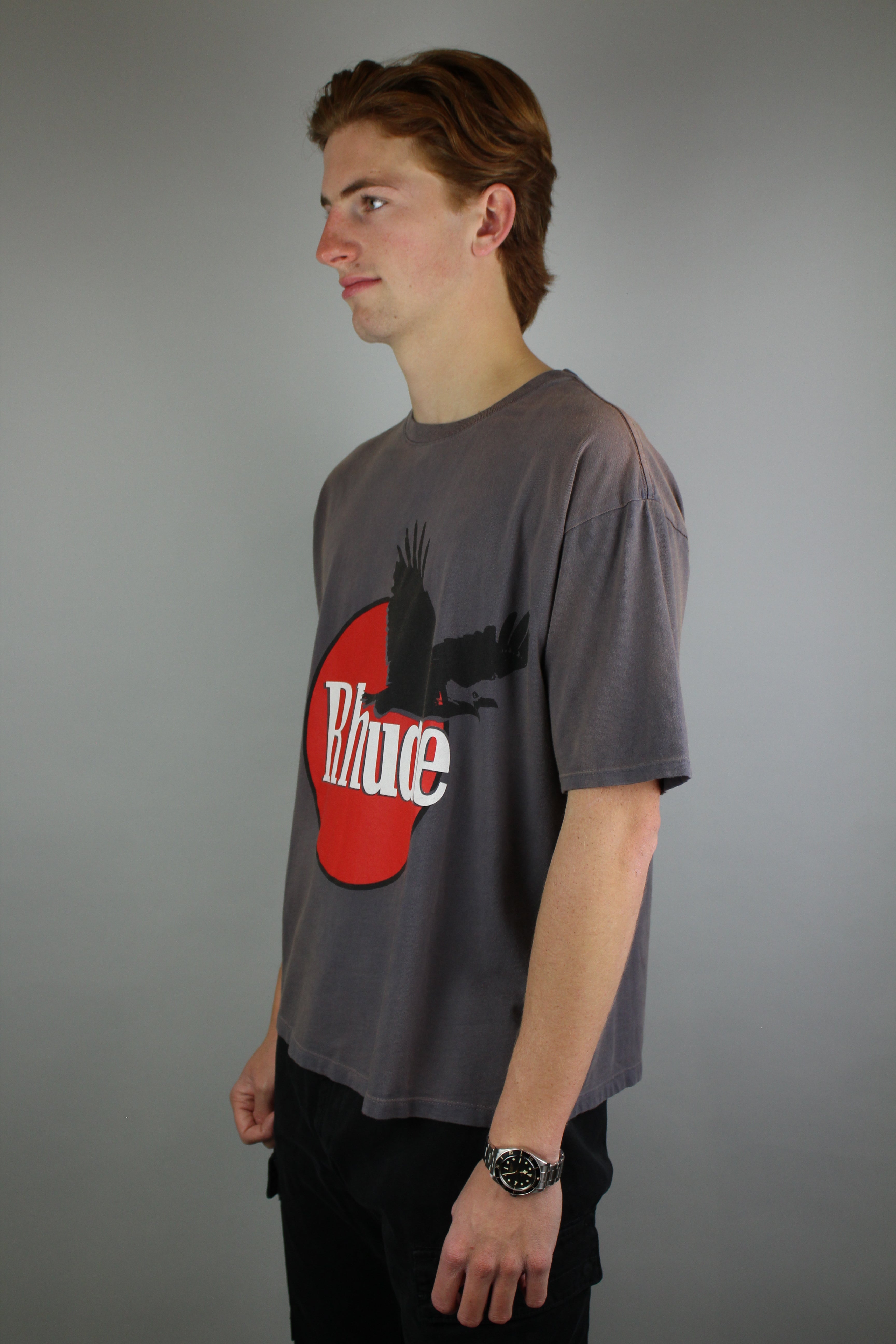 Rhude Eagle Logo Tee 'Vintage Grey'-9542731563338-The Attic