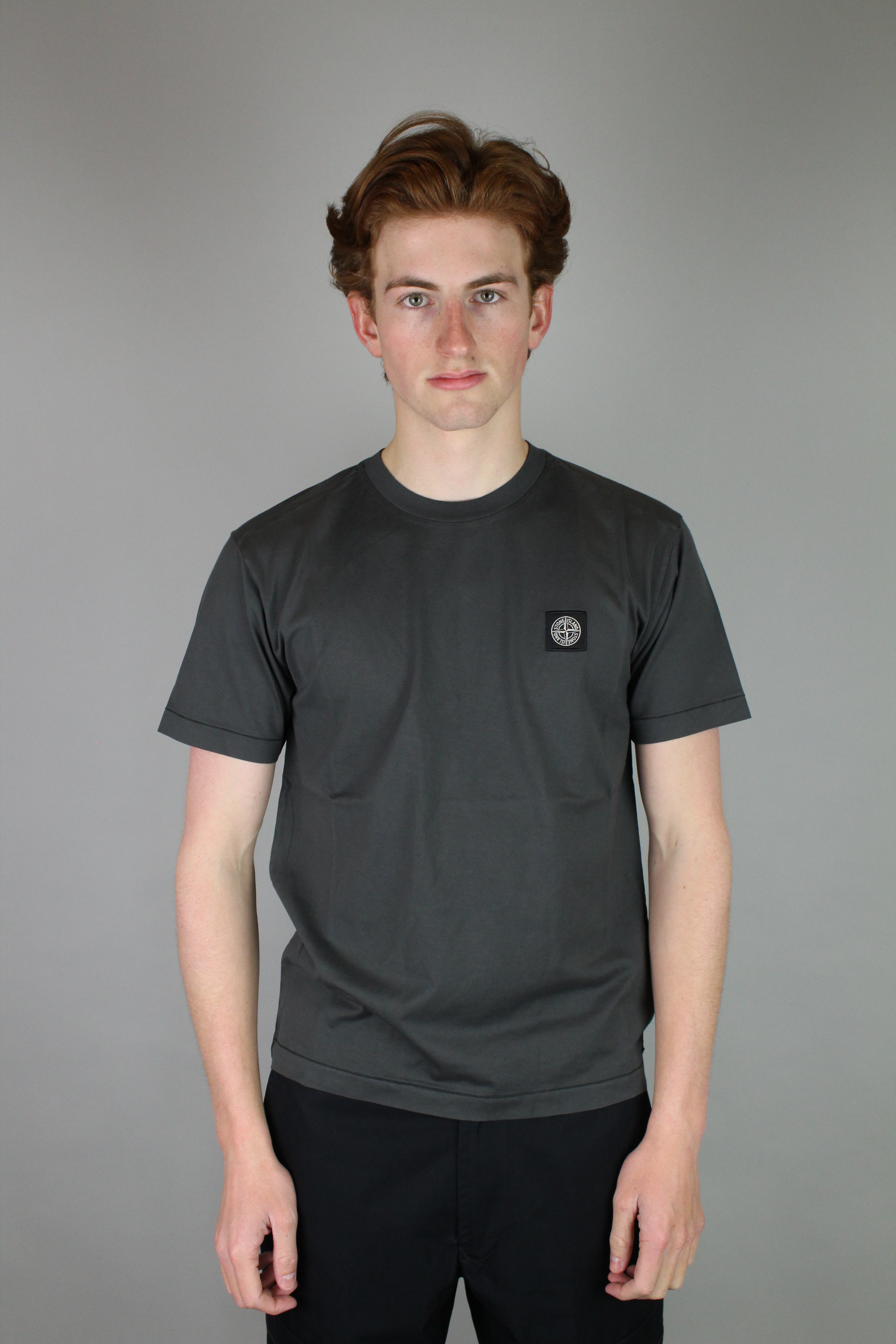 Stone Island Chest Logo T-Shirt 'Charcoal'-8747817042250-The Attic
