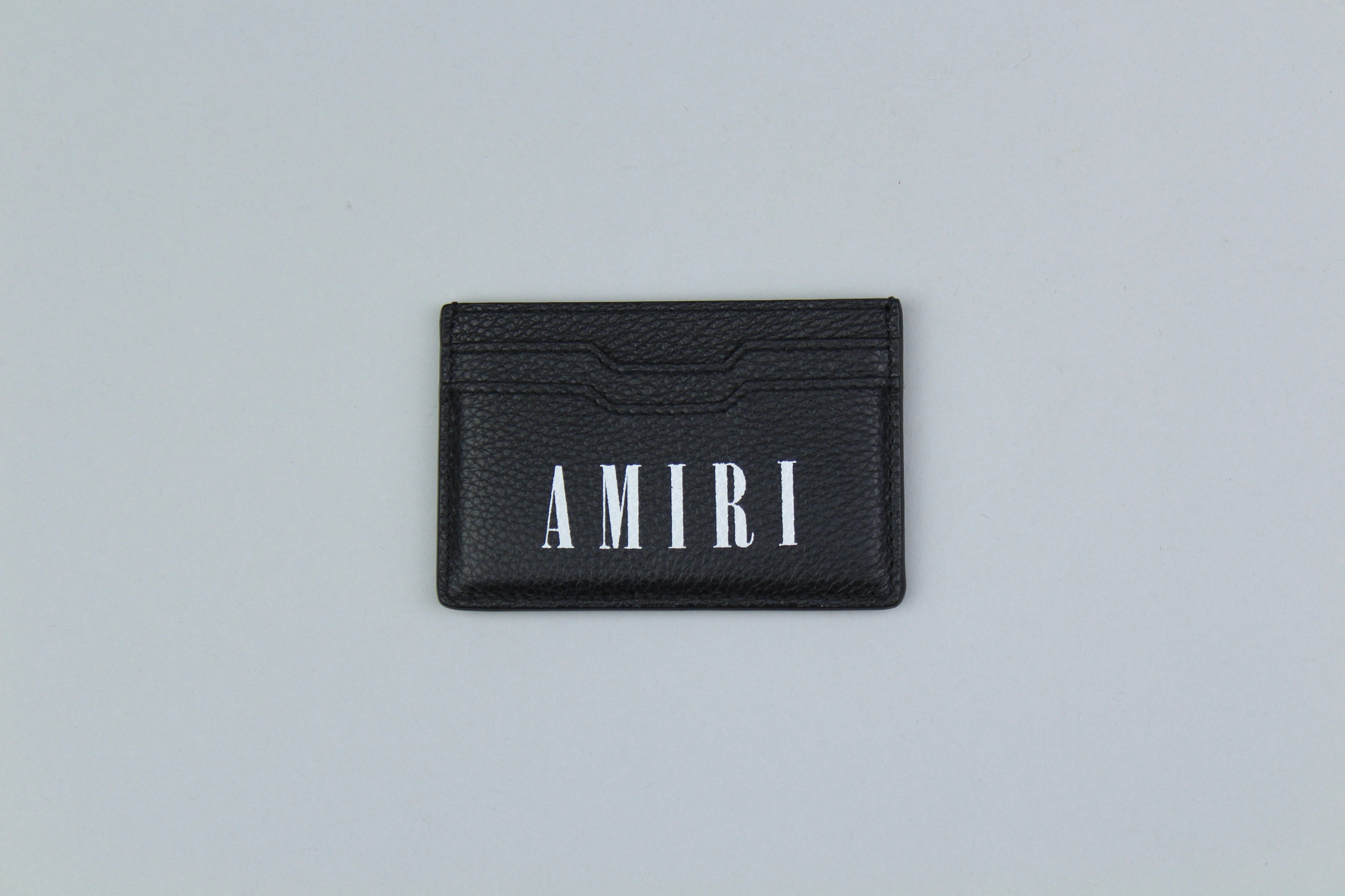 Amiri Logo Leather Card Holder 'Black'-9644489507146-The Attic