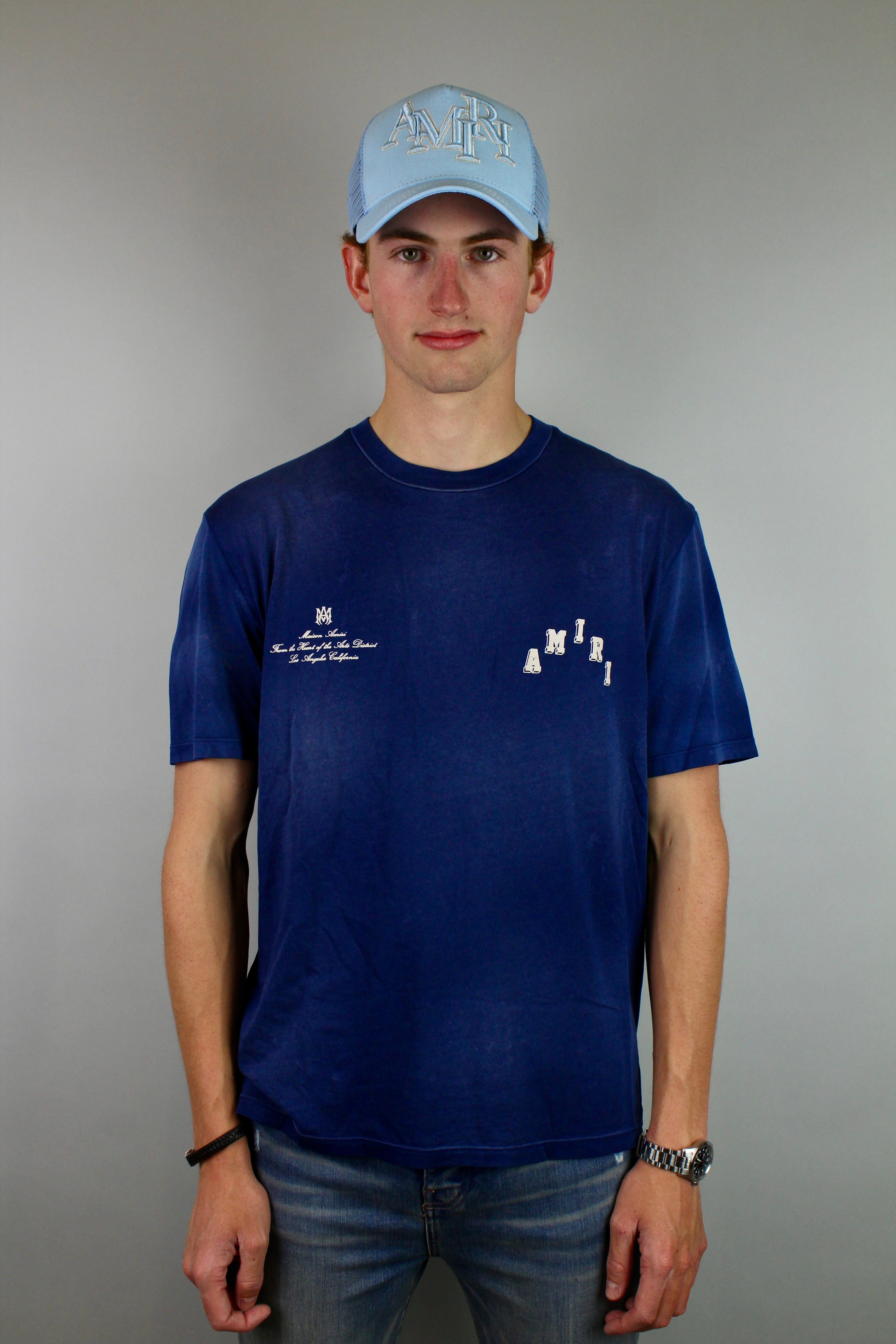 Amiri Vintage Collegiate T-Shirt 'Blue'-9385366978890-The Attic