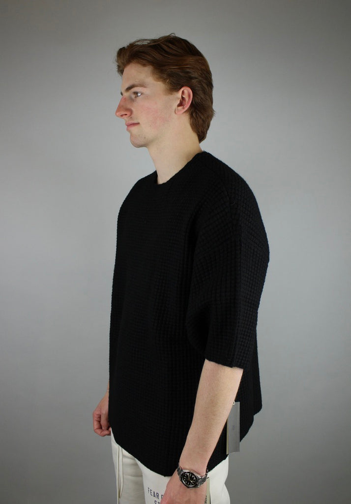 Fear of God Essentials Heavy Waffle Short Sleeve 'Black'-10040162255178-The Attic