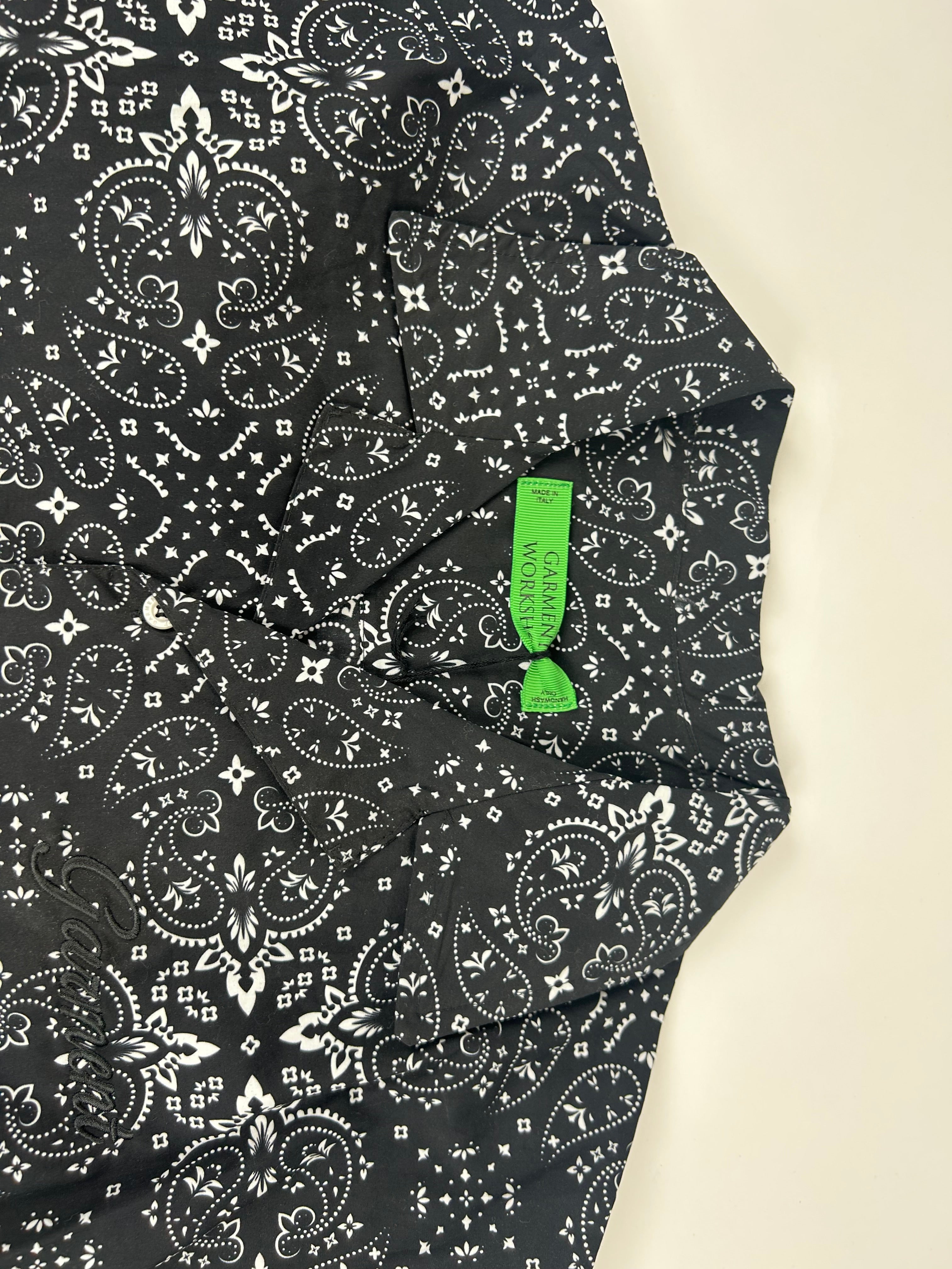 Garment Workshop Paisley Bandana Short Sleeves Shirt 'Black' - Size M (ARCHIVE)