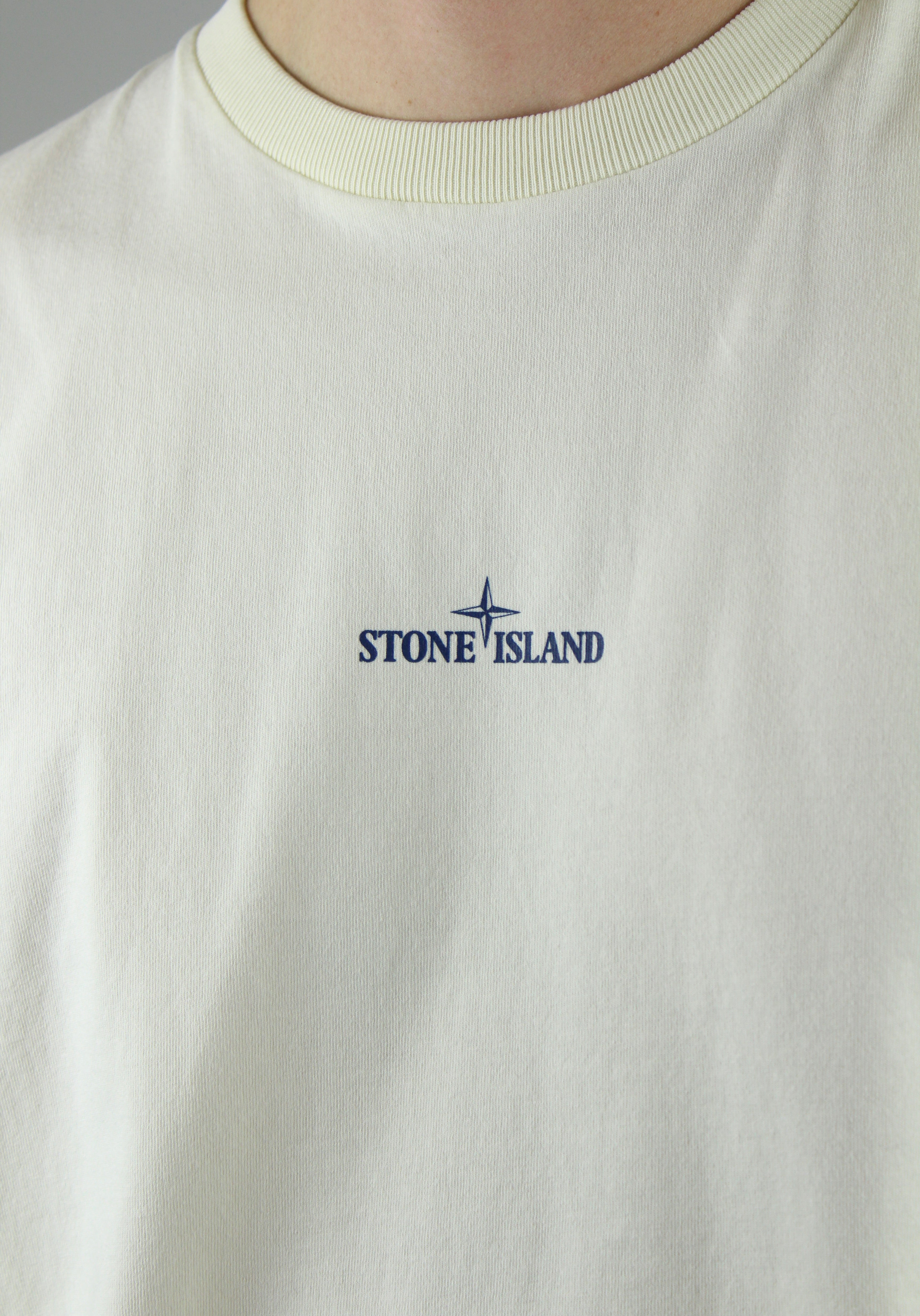 Stone Island 21002RC Combed Organic Cotton Jersey 'White/Blue'-10124854001994-The Attic