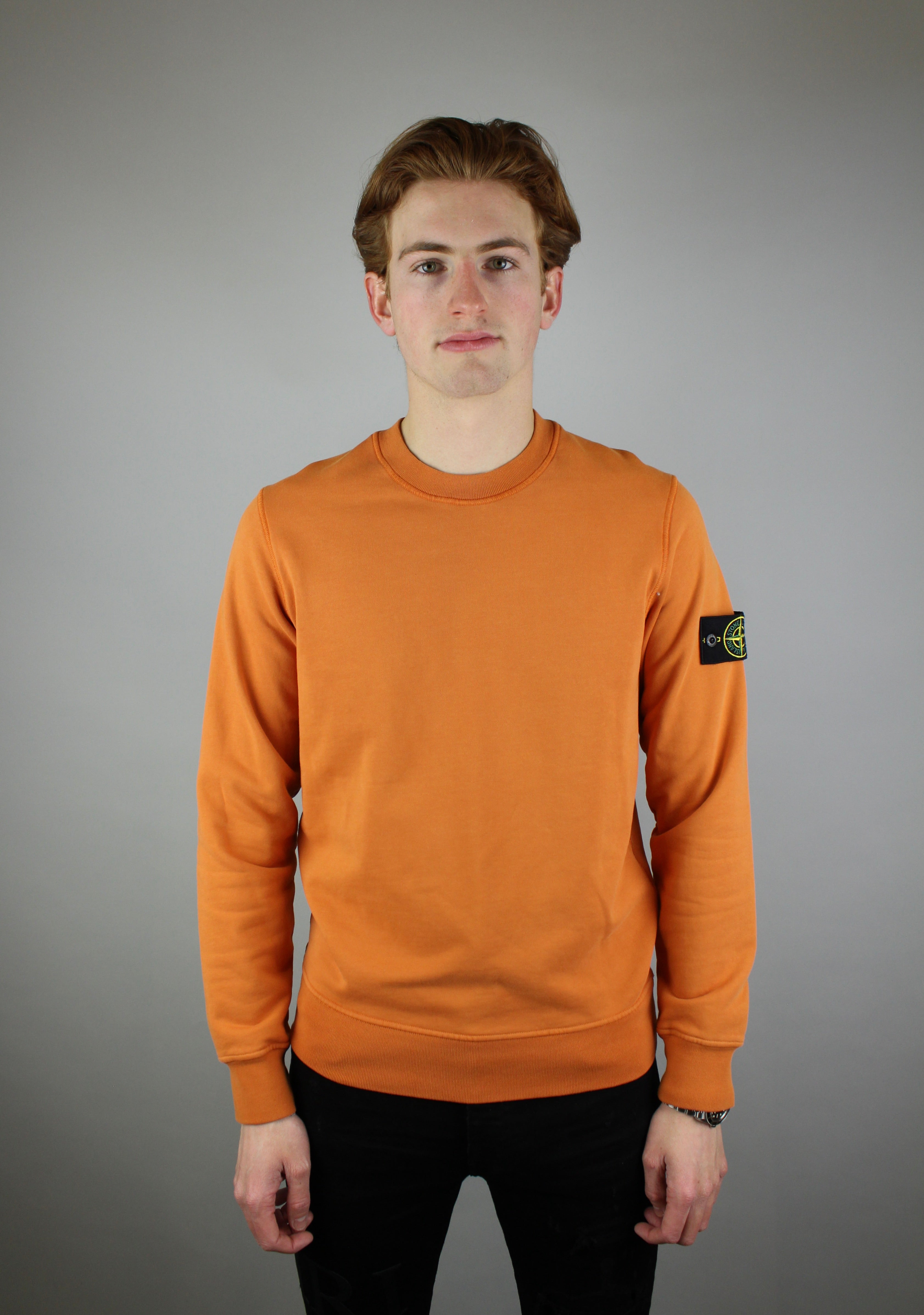 Stone Island Felpa Crewneck 'Orange'-9993735766346-The Attic